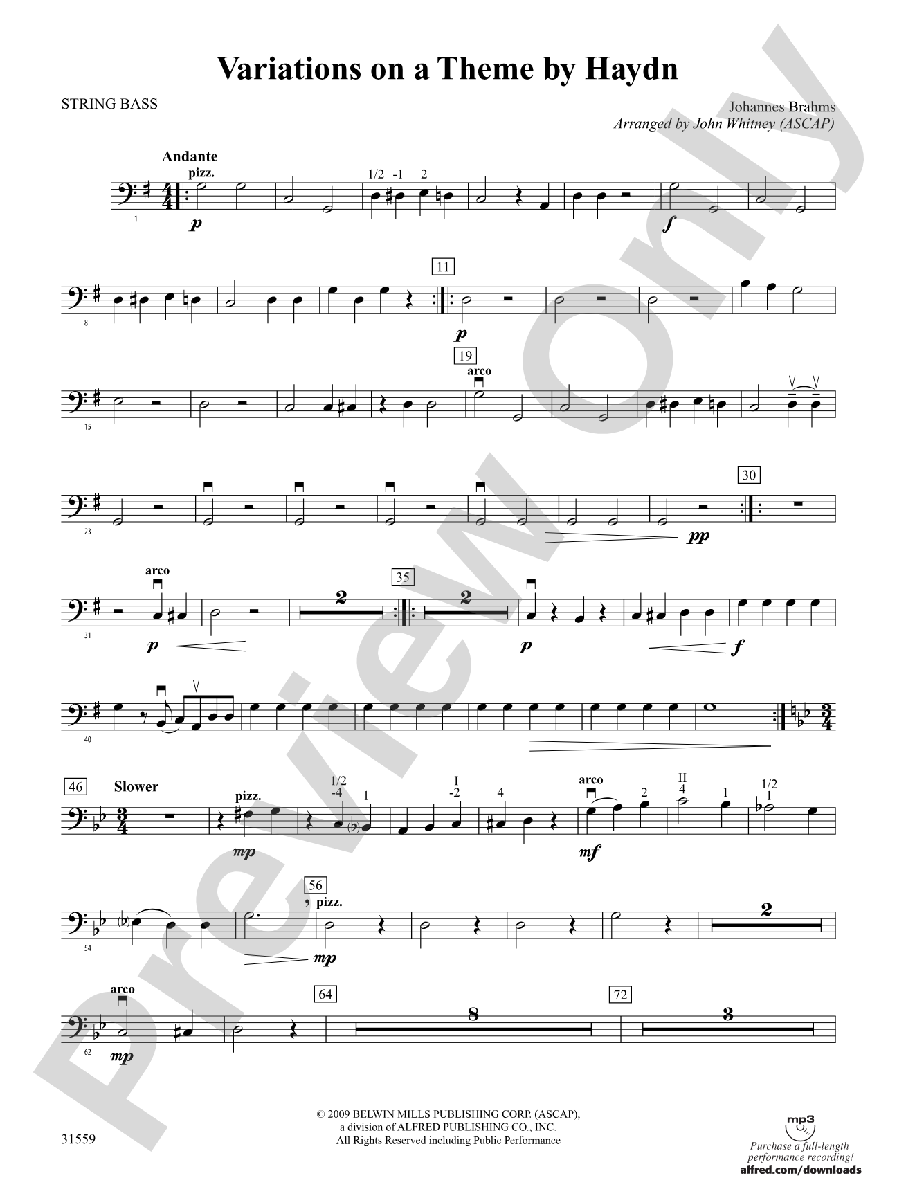 Variations on a Theme by Haydn: String Bass
