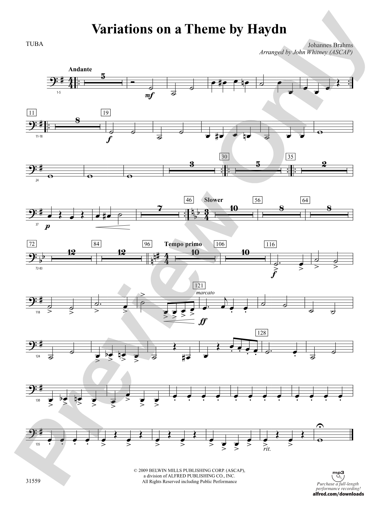 Variations on a Theme by Haydn: Tuba