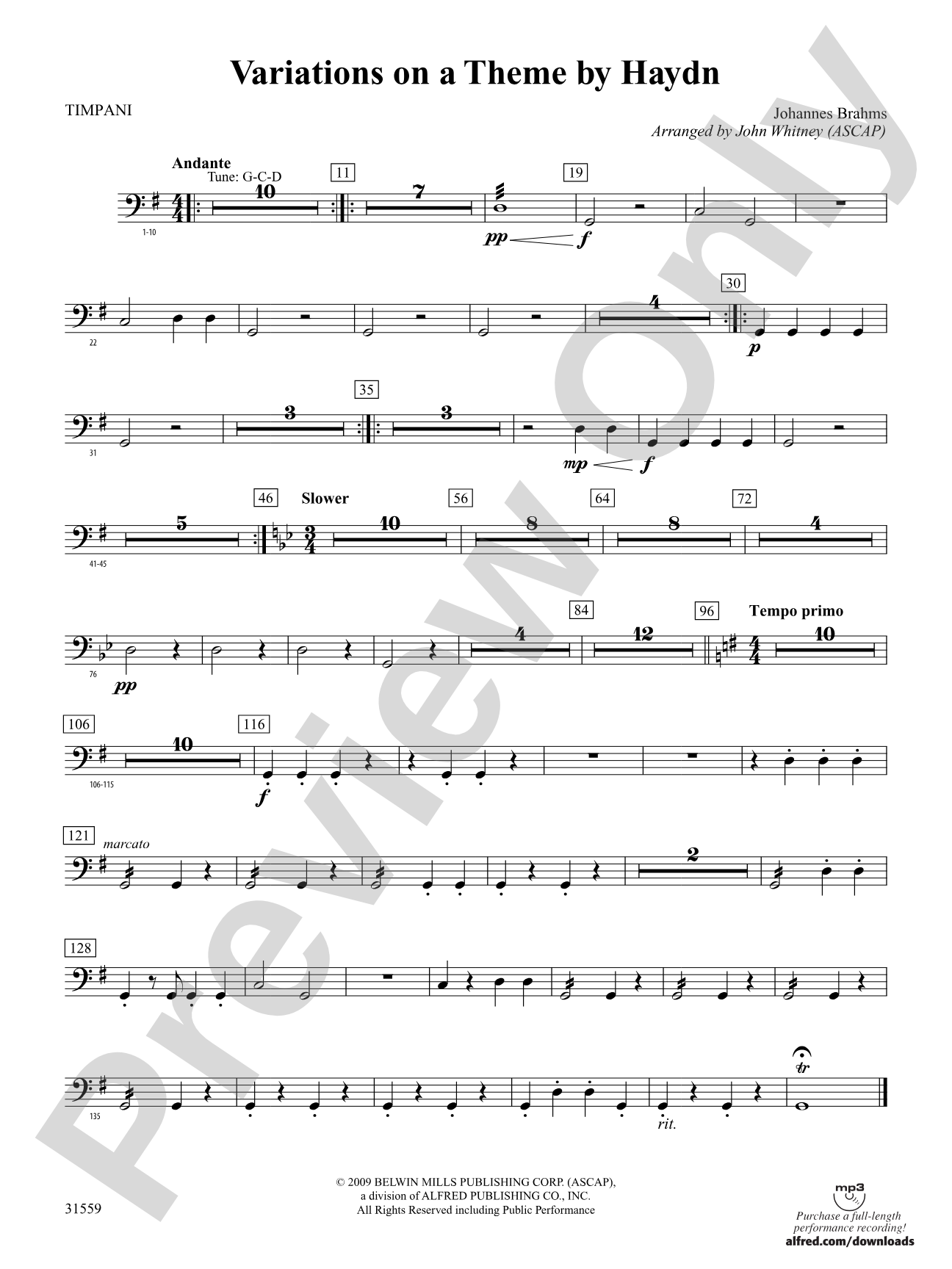 Variations on a Theme by Haydn: Timpani
