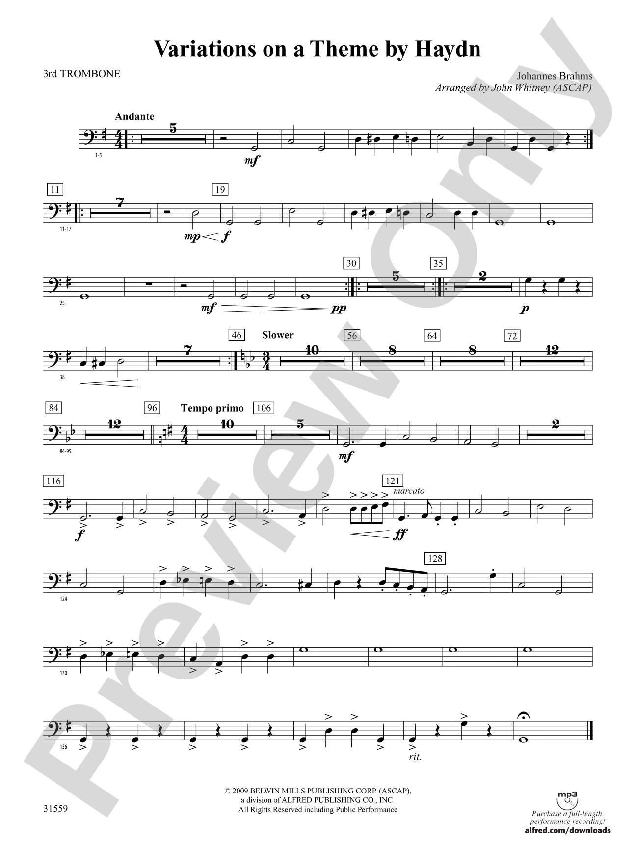 Variations on a Theme by Haydn: 3rd Trombone