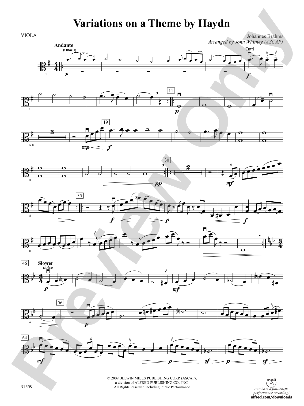 Variations on a Theme by Haydn: Viola