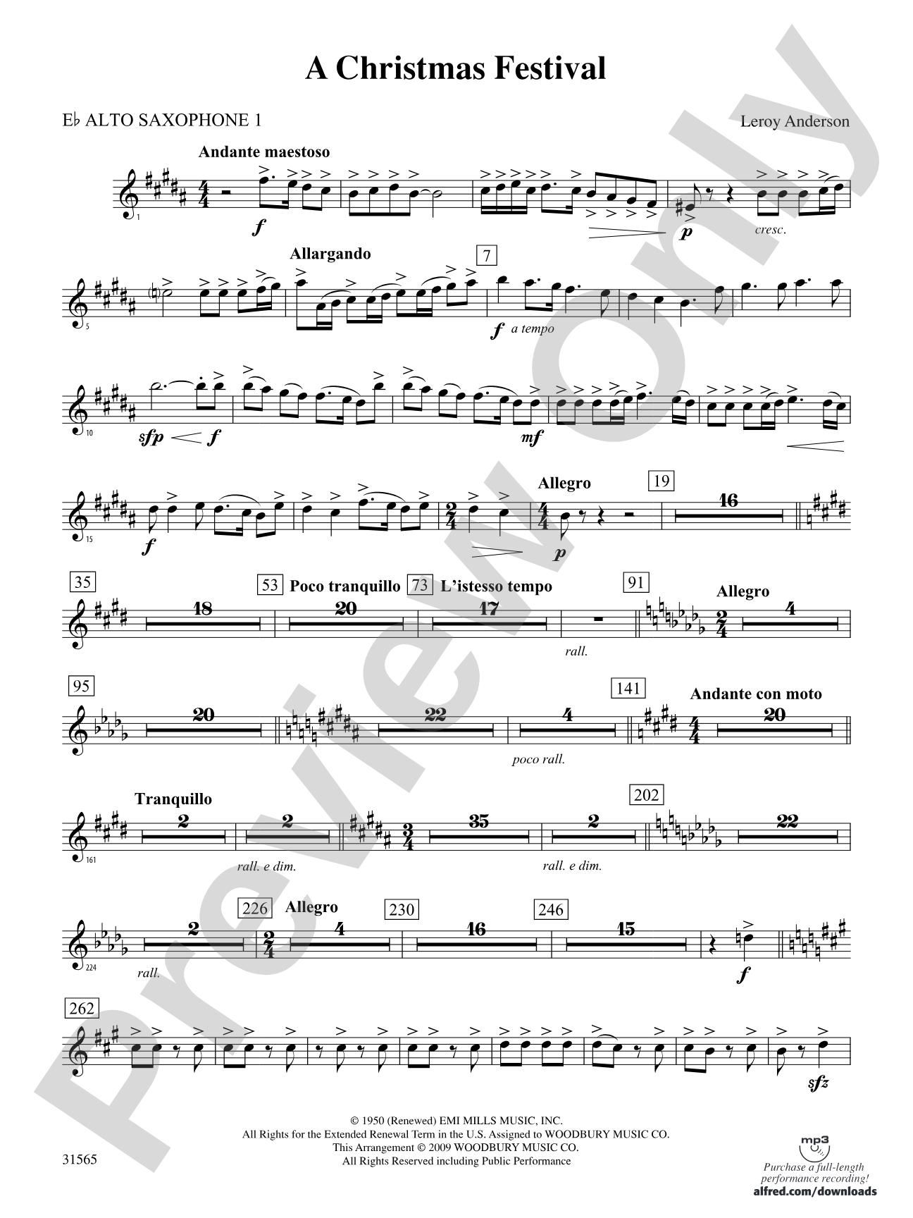 A Christmas Festival: E-flat Alto Saxophone