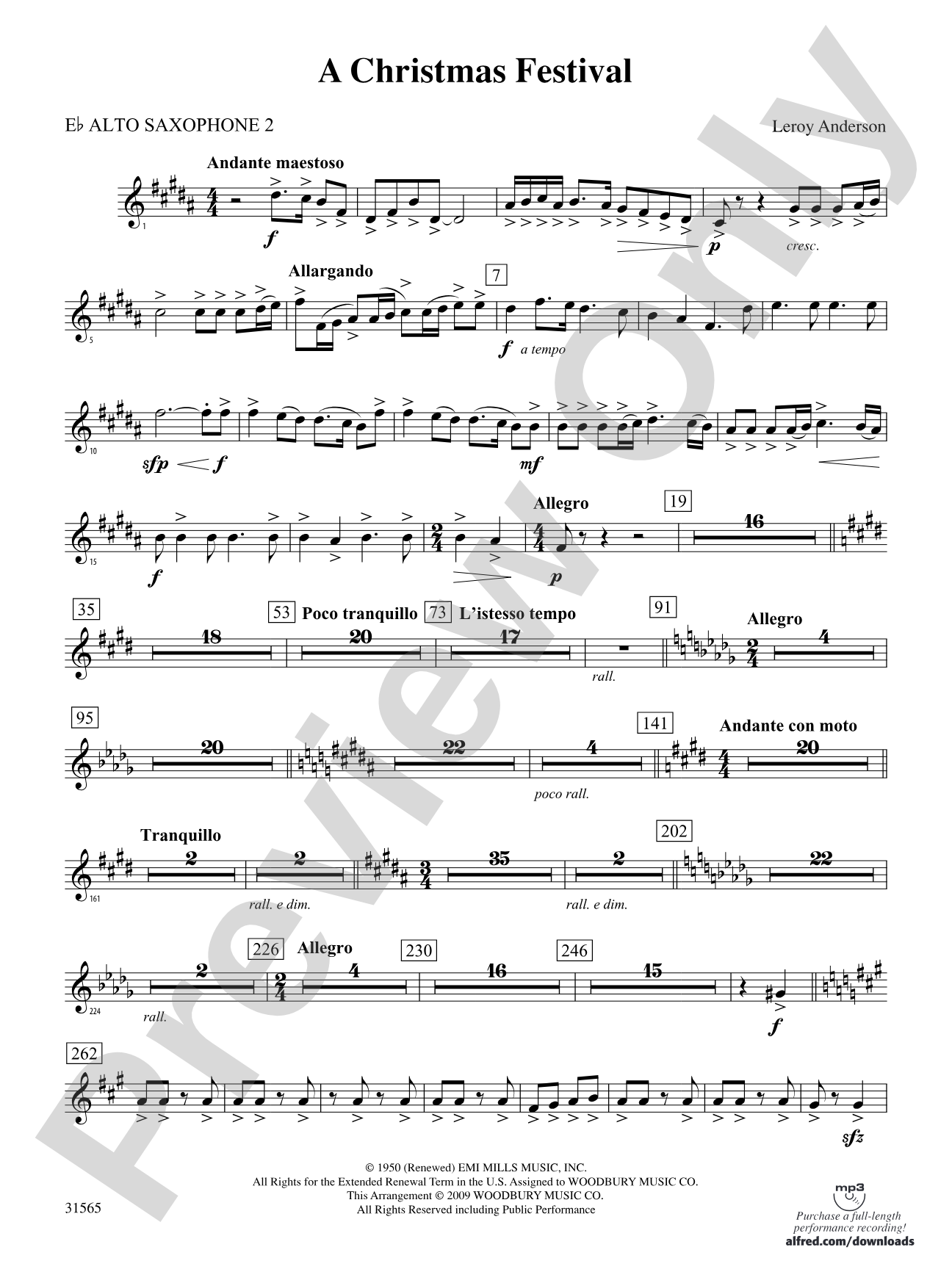 A Christmas Festival: 2nd E-flat Alto Saxophone