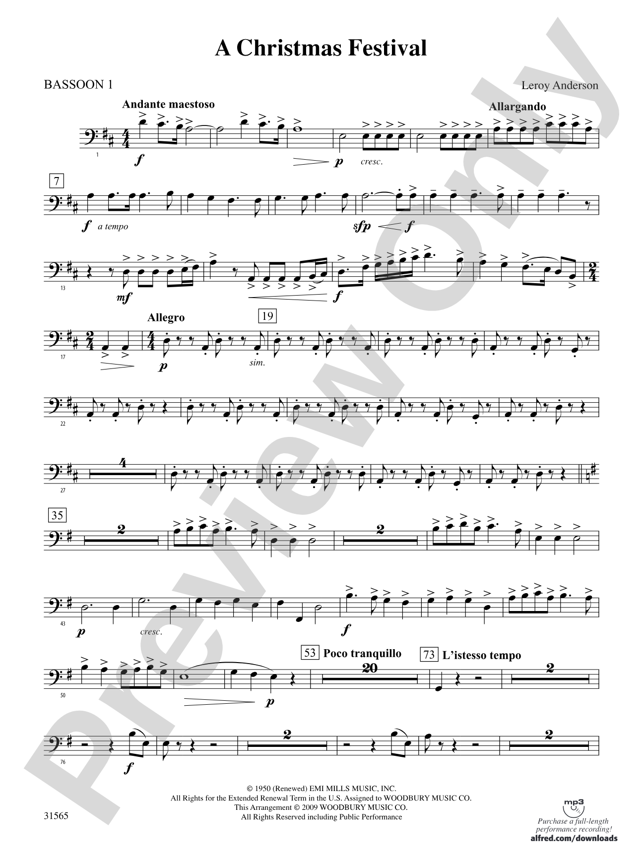 A Christmas Festival: Bassoon