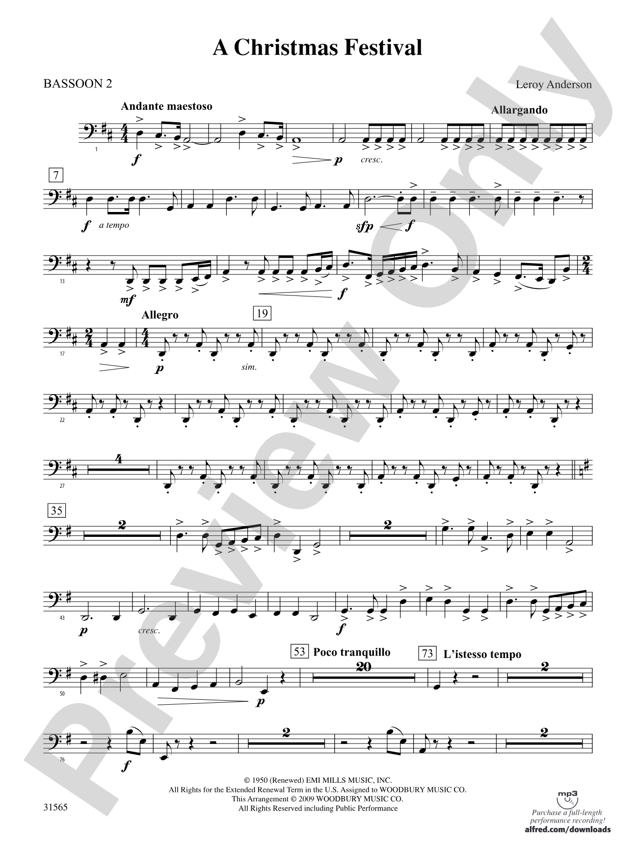 A Christmas Festival: 2nd Bassoon