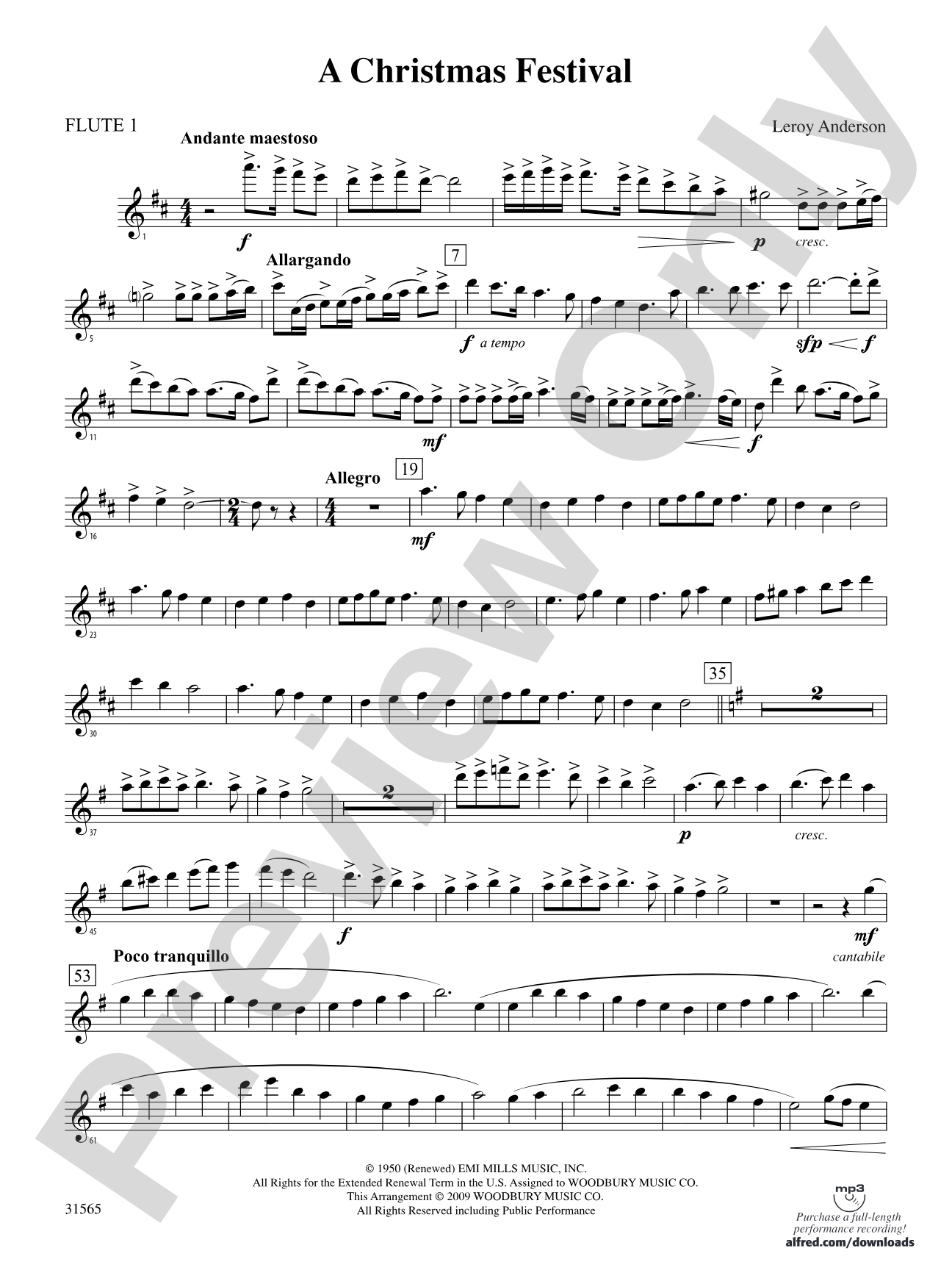 A Christmas Festival: Flute