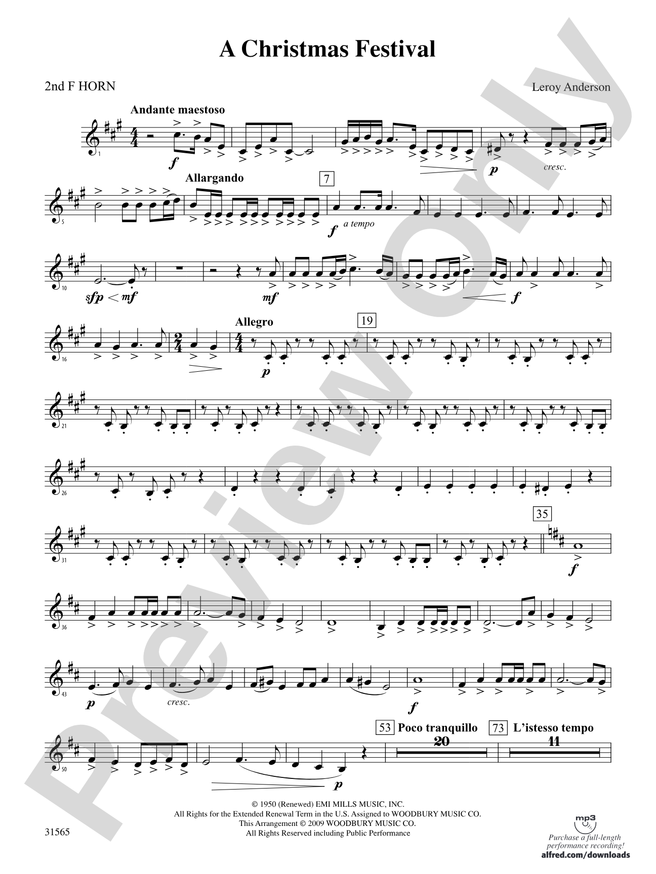 A Christmas Festival: 2nd F Horn