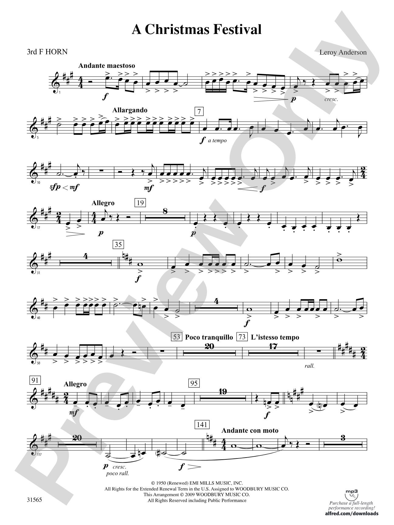 A Christmas Festival: 3rd F Horn