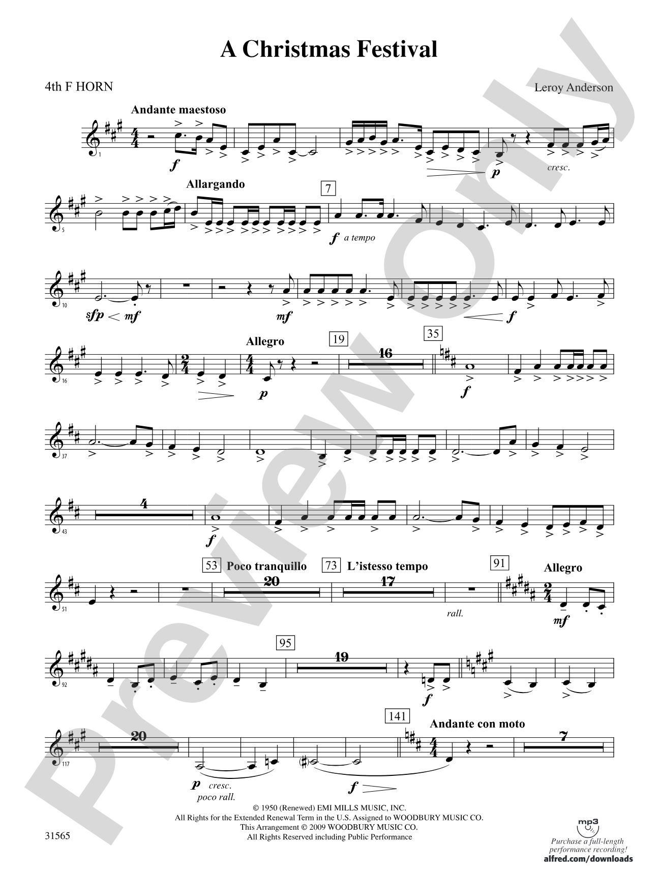 A Christmas Festival: 4th F Horn