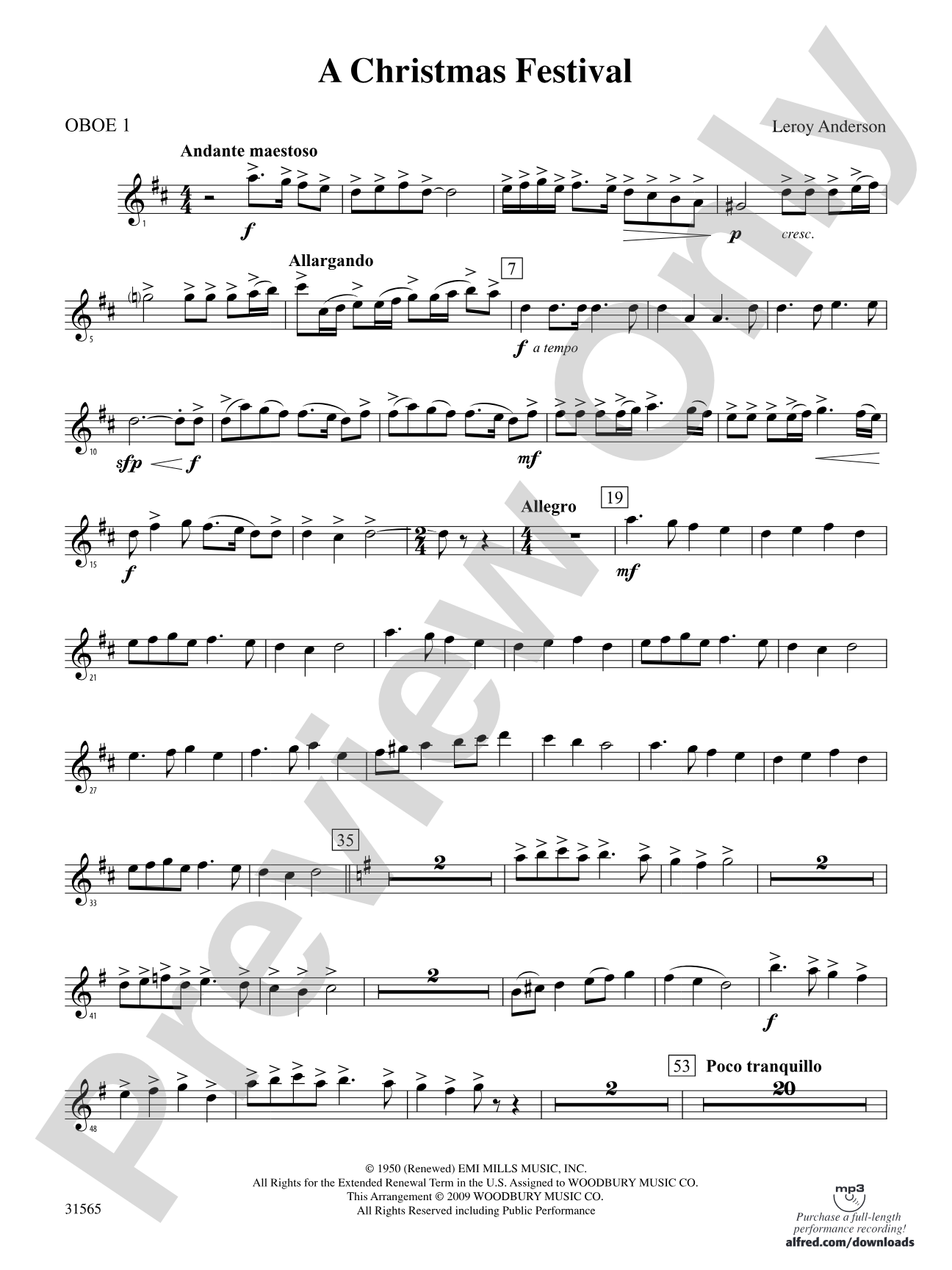 A Christmas Festival: Oboe