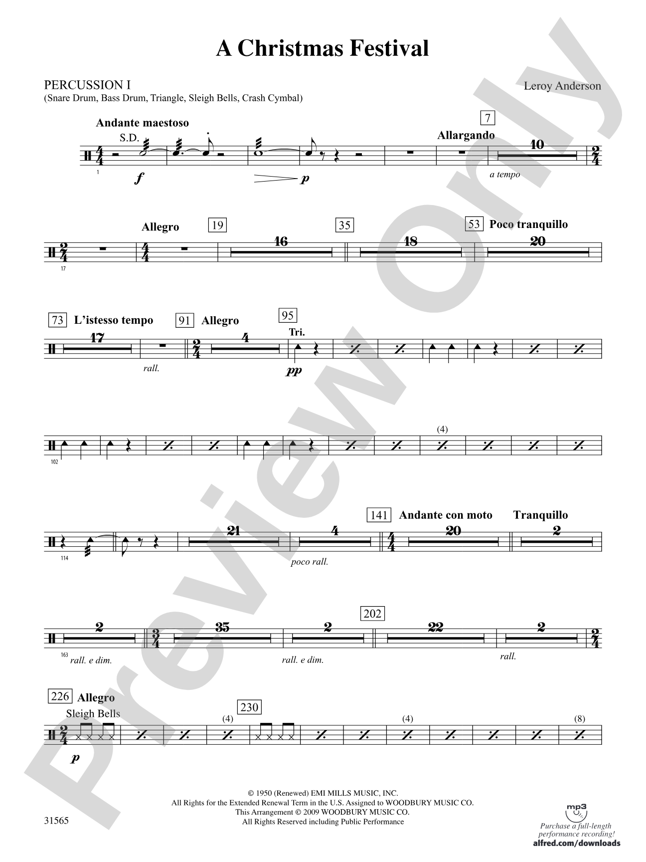 A Christmas Festival: 1st Percussion