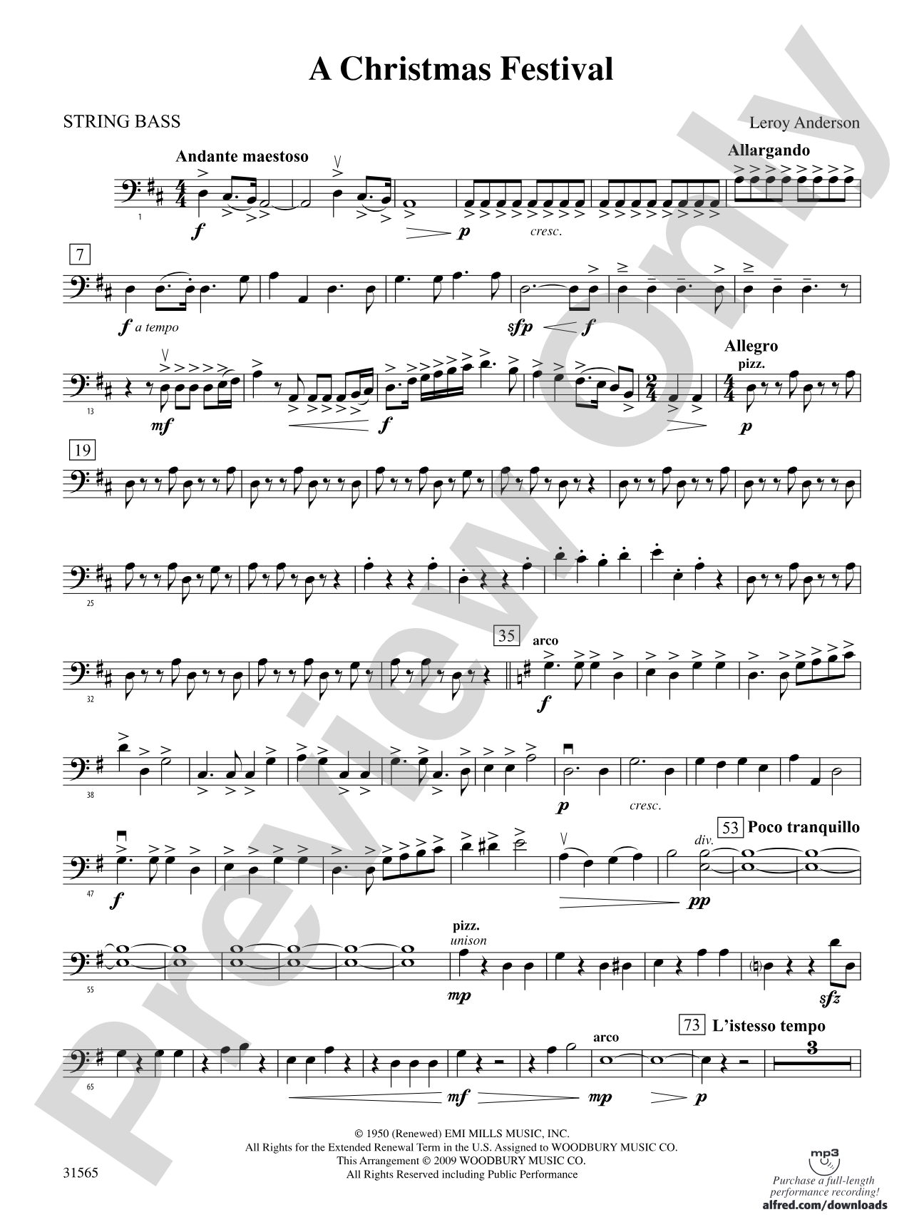 A Christmas Festival: String Bass