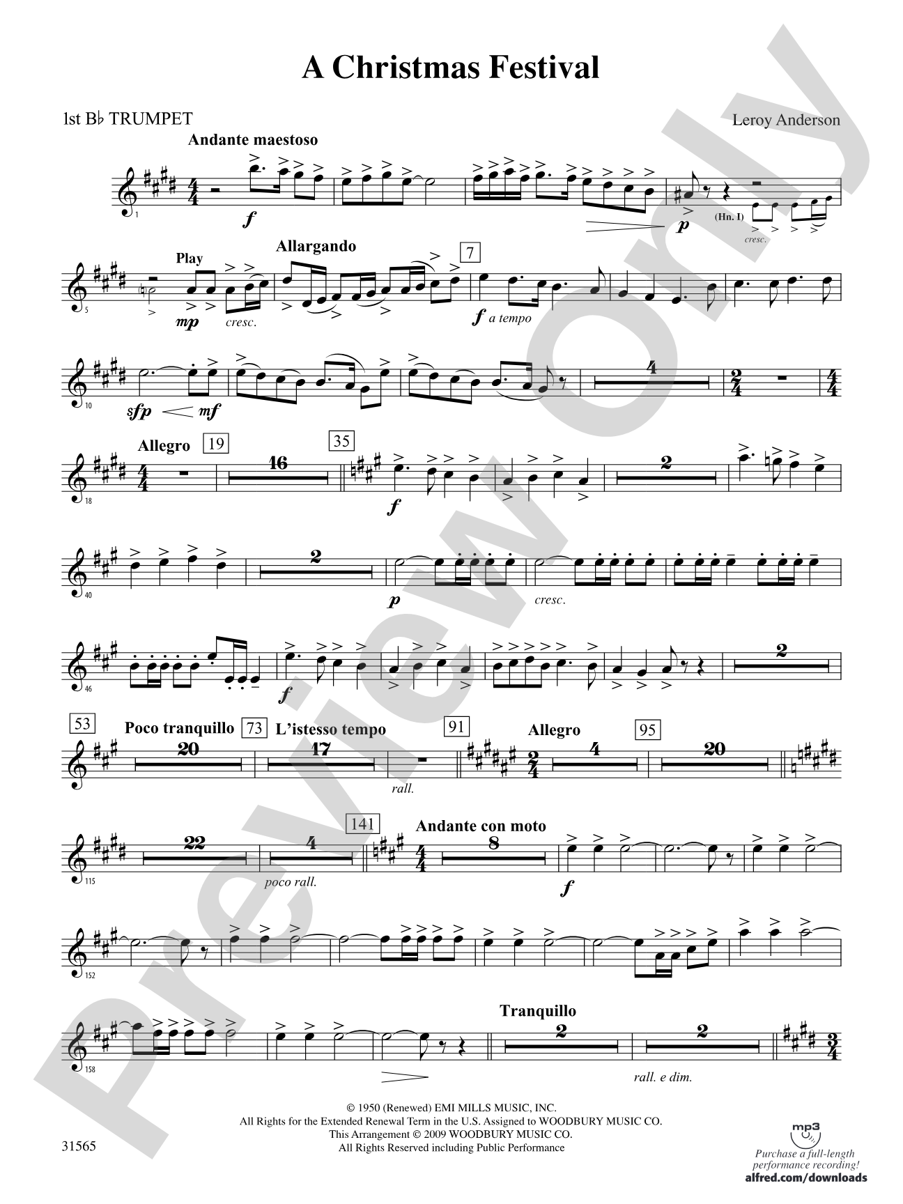 A Christmas Festival: 1st B-flat Trumpet