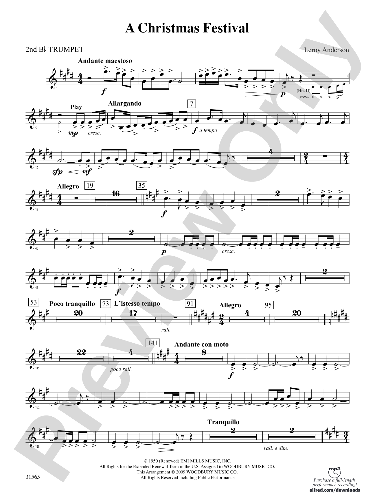 A Christmas Festival: 2nd B-flat Trumpet