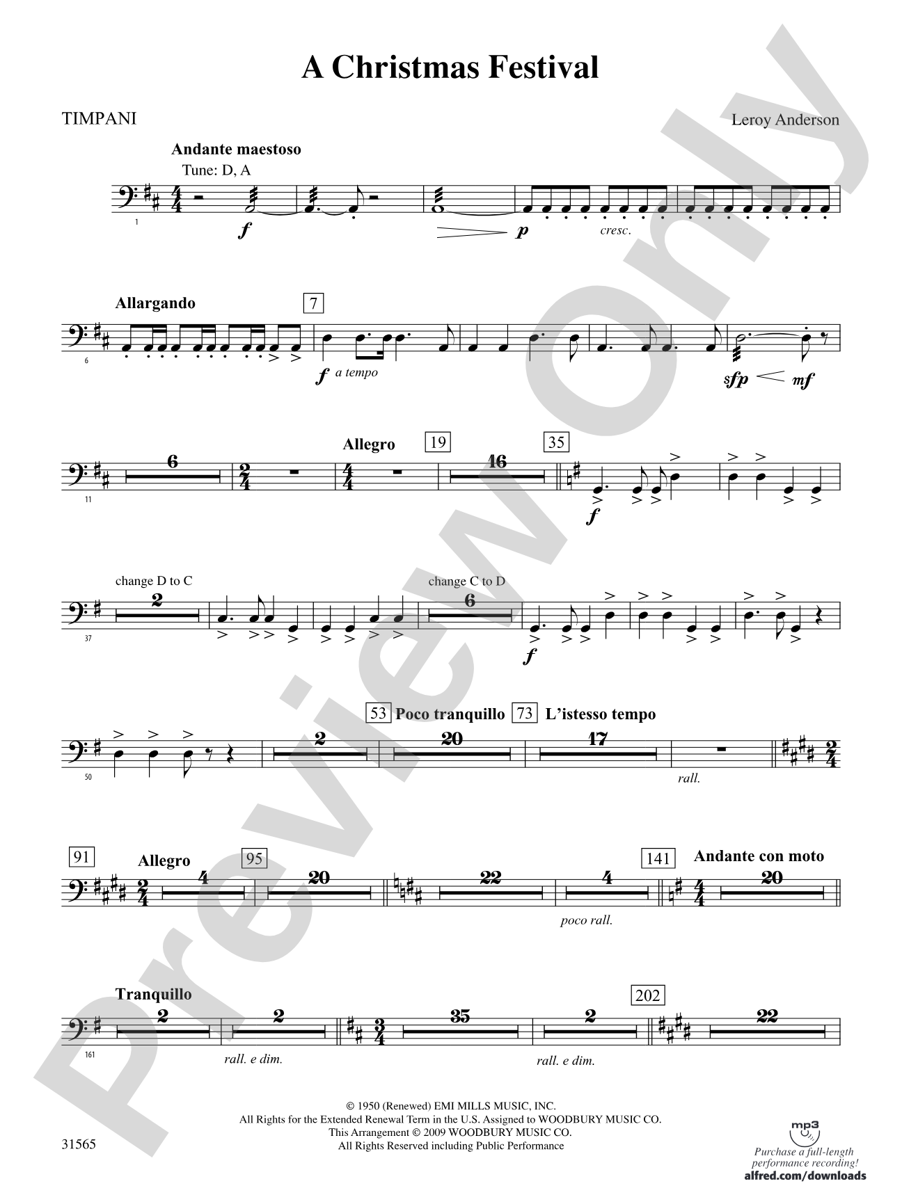 A Christmas Festival: Timpani