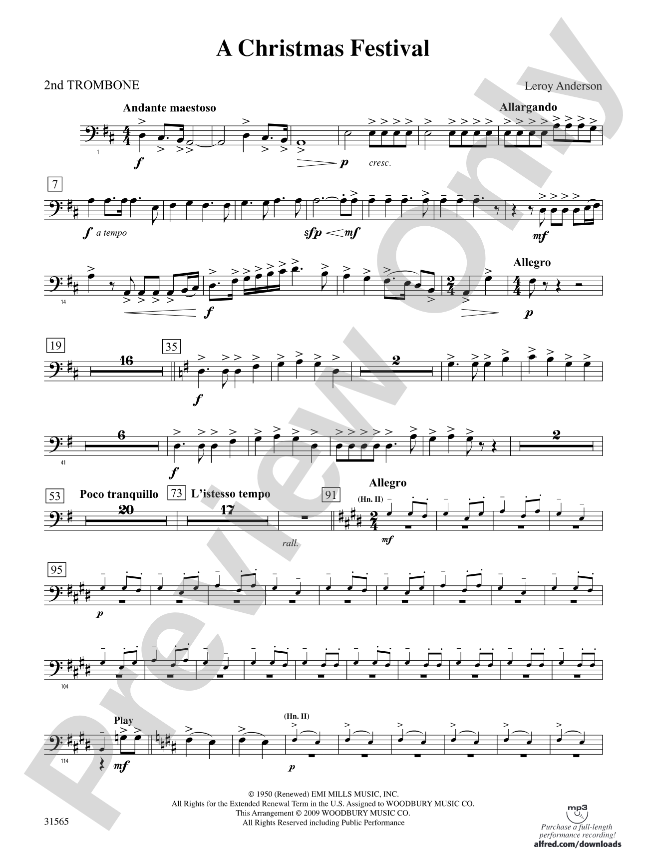 A Christmas Festival: 2nd Trombone