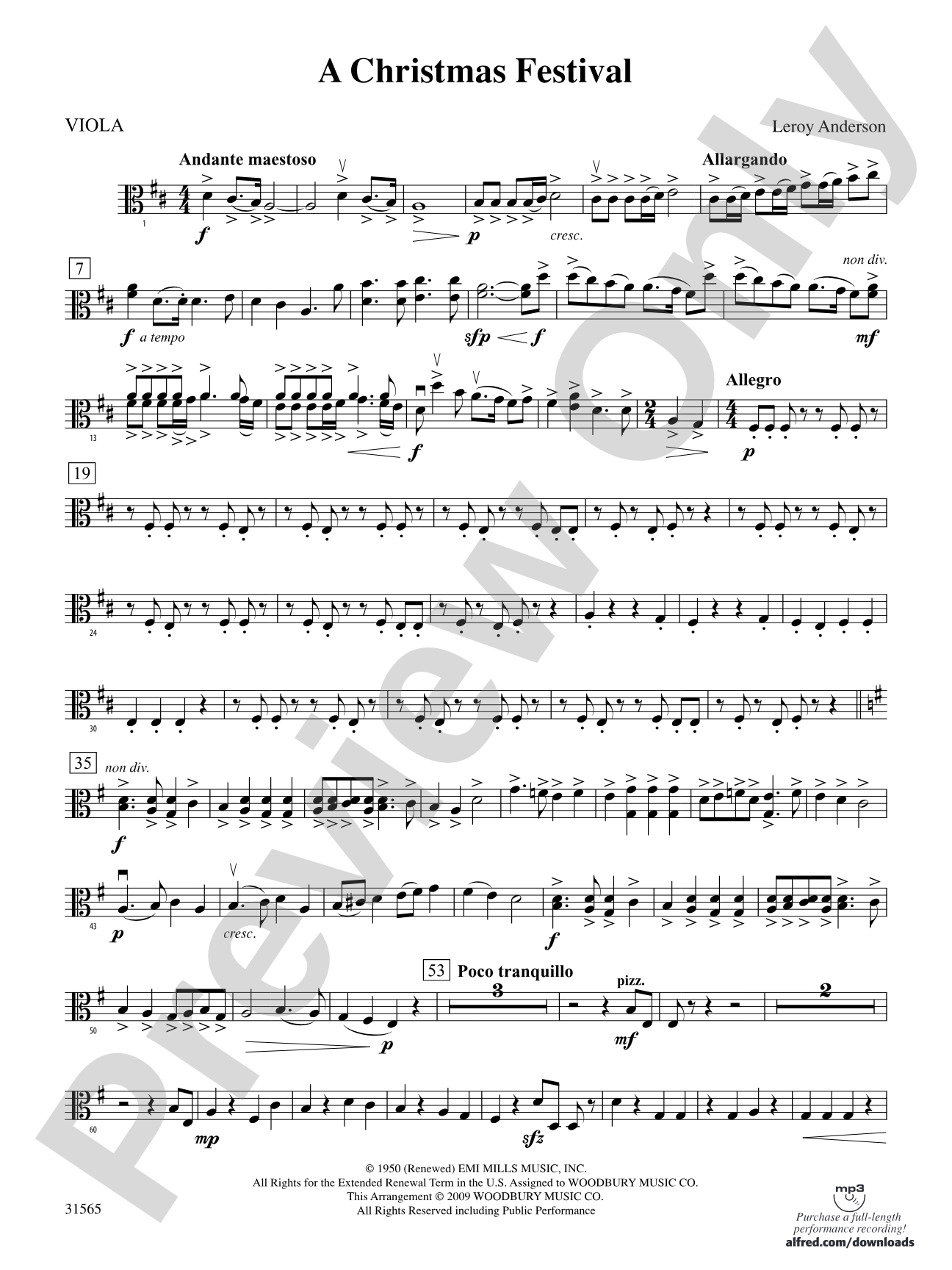 A Christmas Festival: Viola