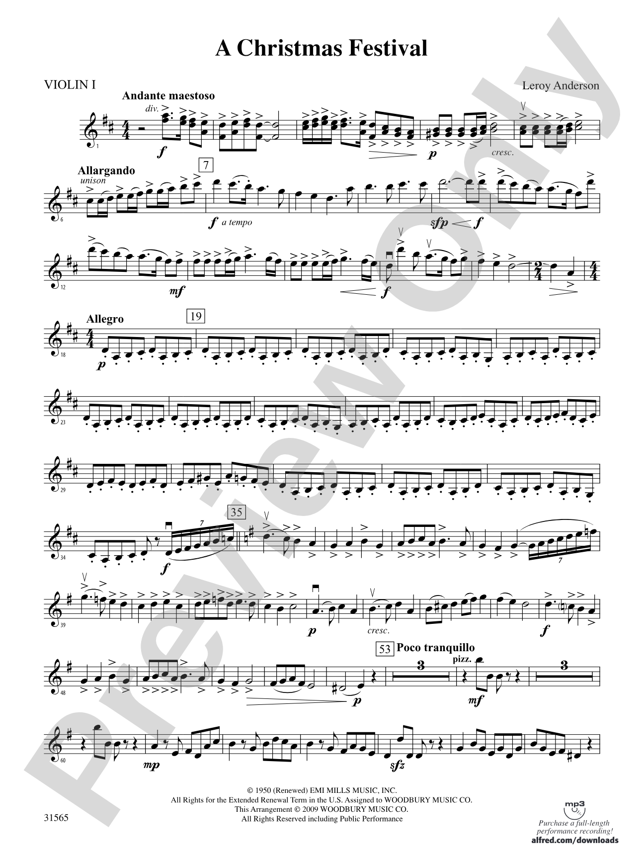 A Christmas Festival: 1st Violin