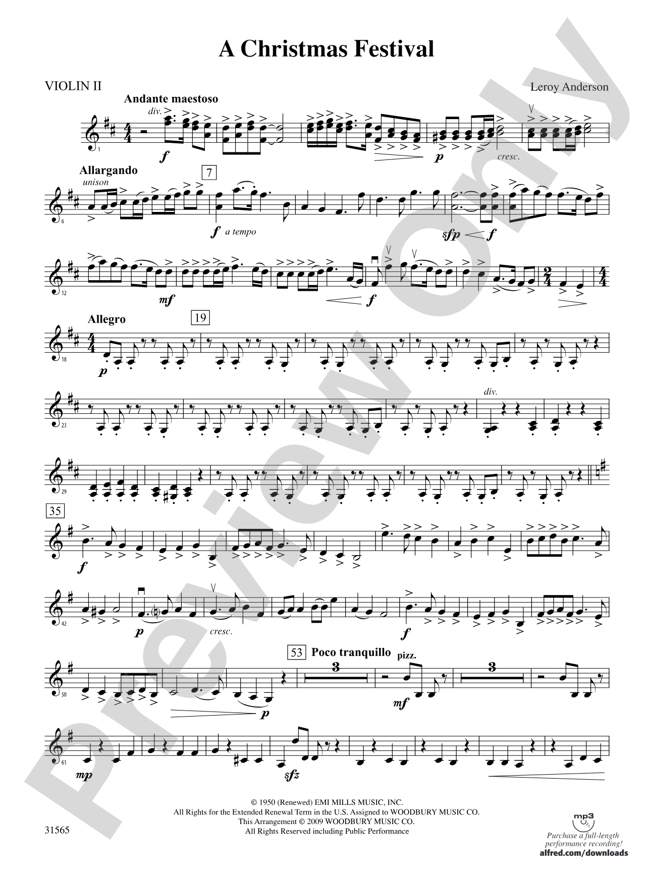 A Christmas Festival: 2nd Violin