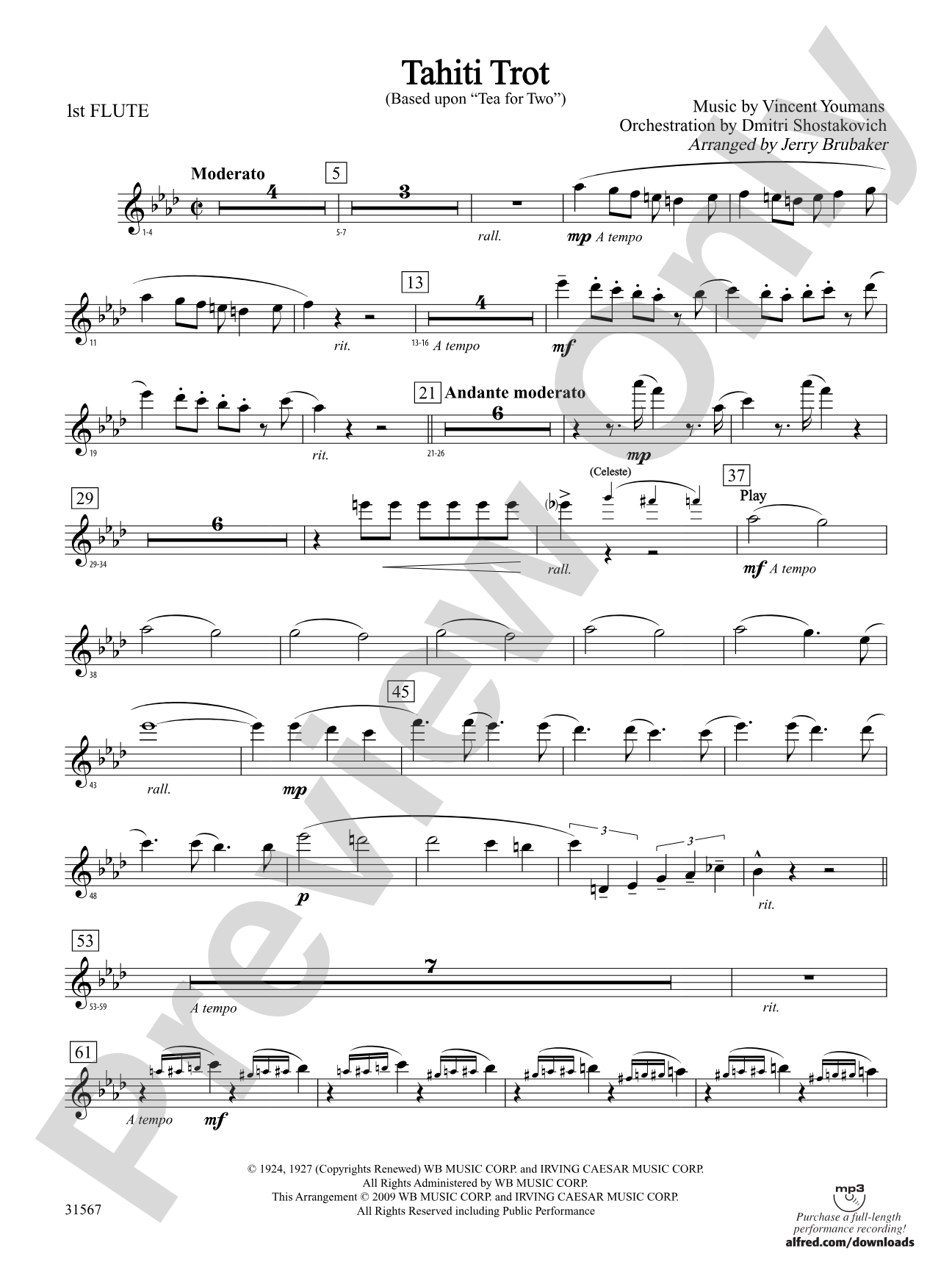 Tahiti Trot: Flute