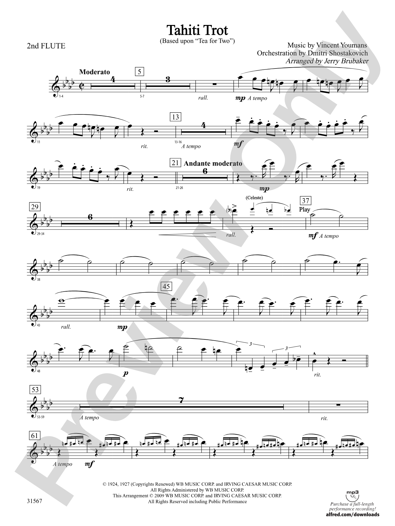 Tahiti Trot: 2nd Flute
