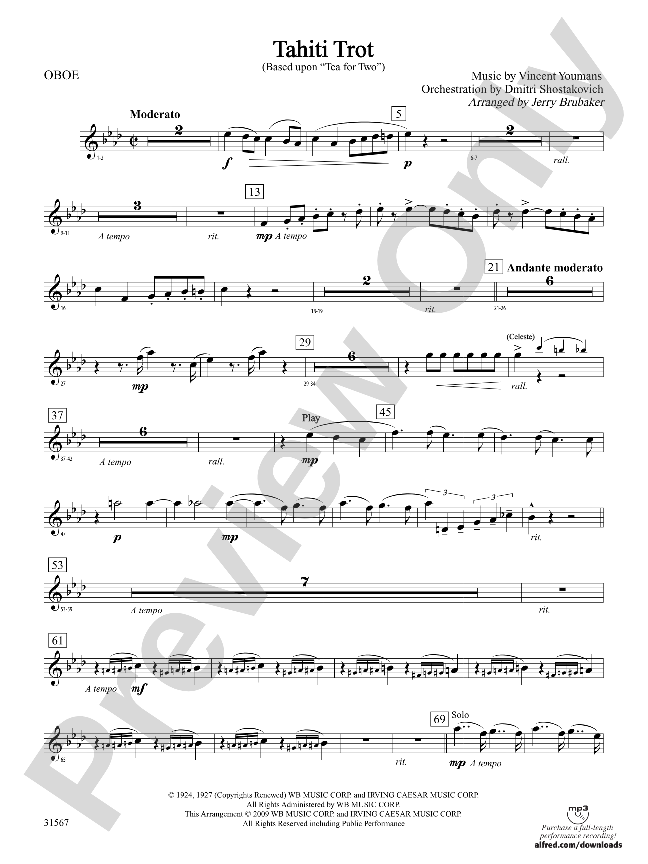 Tahiti Trot: Oboe
