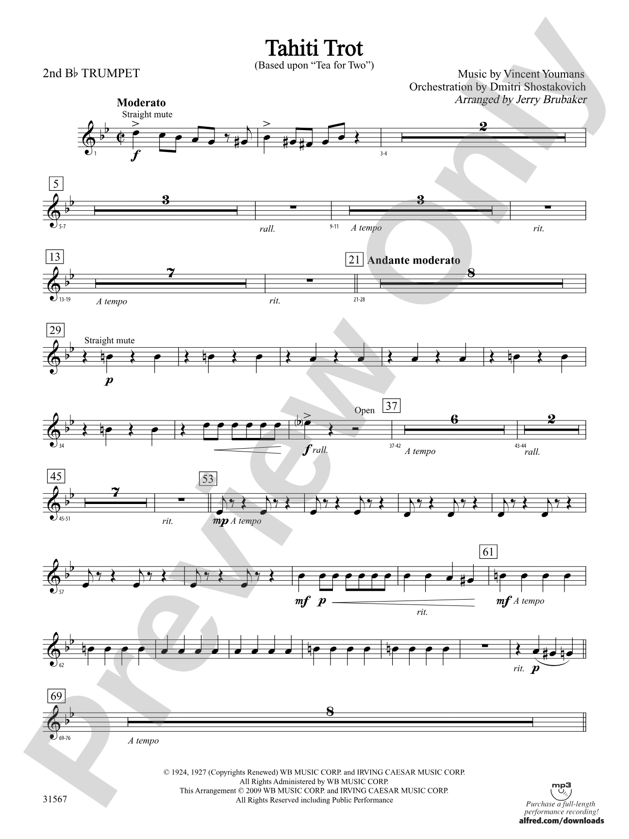 Tahiti Trot: 2nd B-flat Trumpet