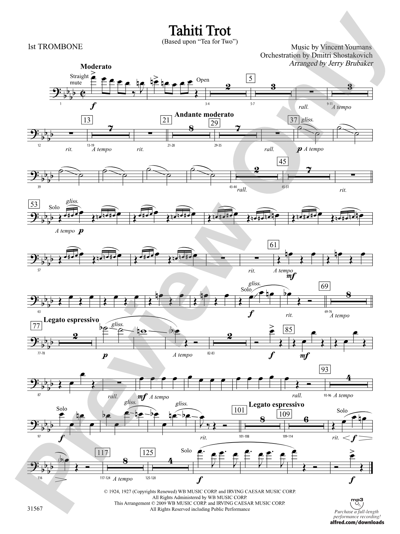 Tahiti Trot: 1st Trombone