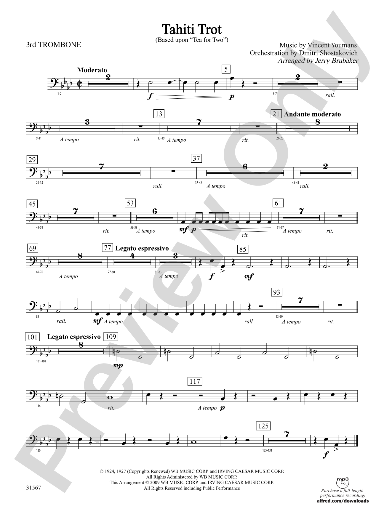 Tahiti Trot: 3rd Trombone