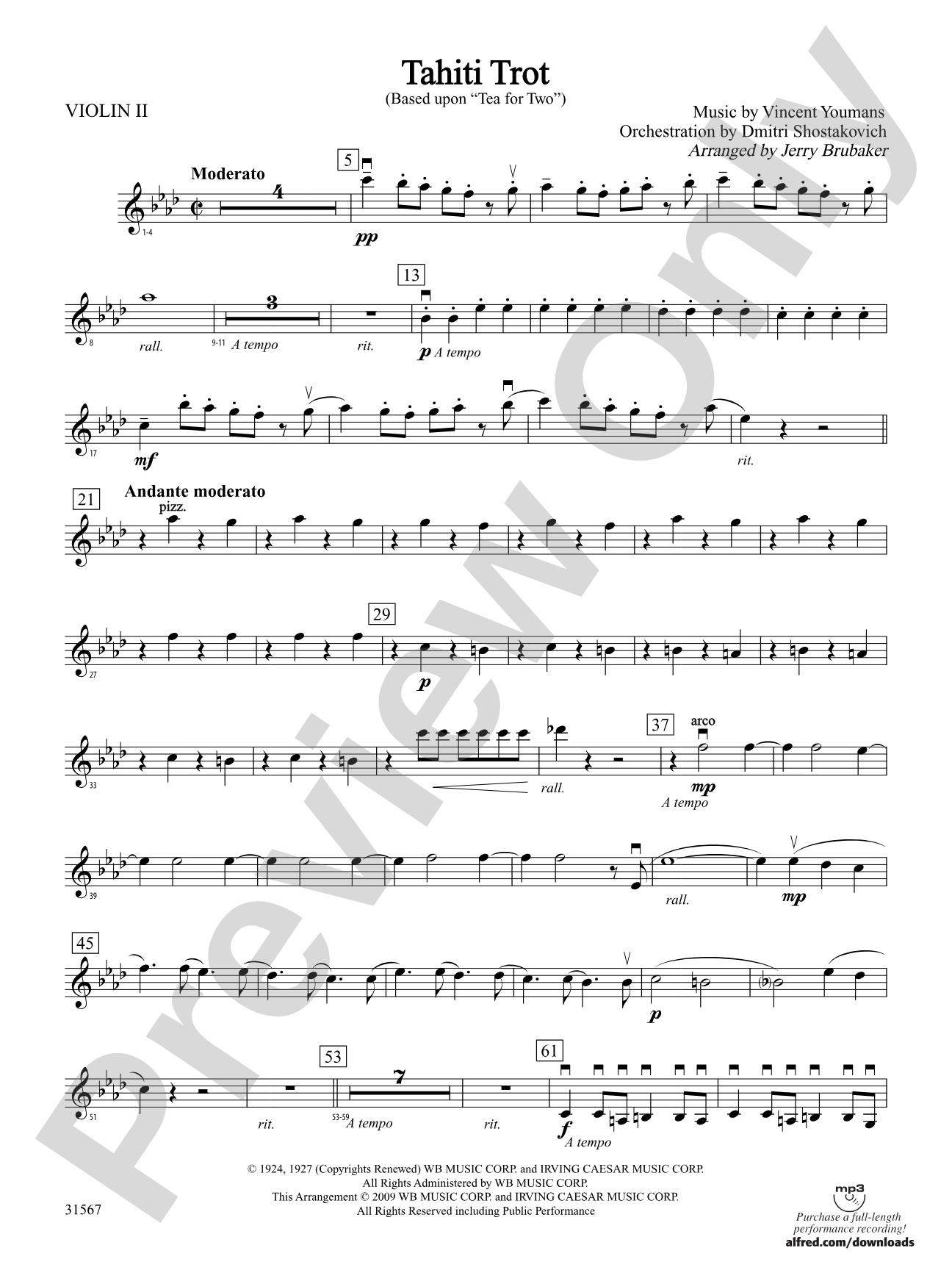 Tahiti Trot: 2nd Violin