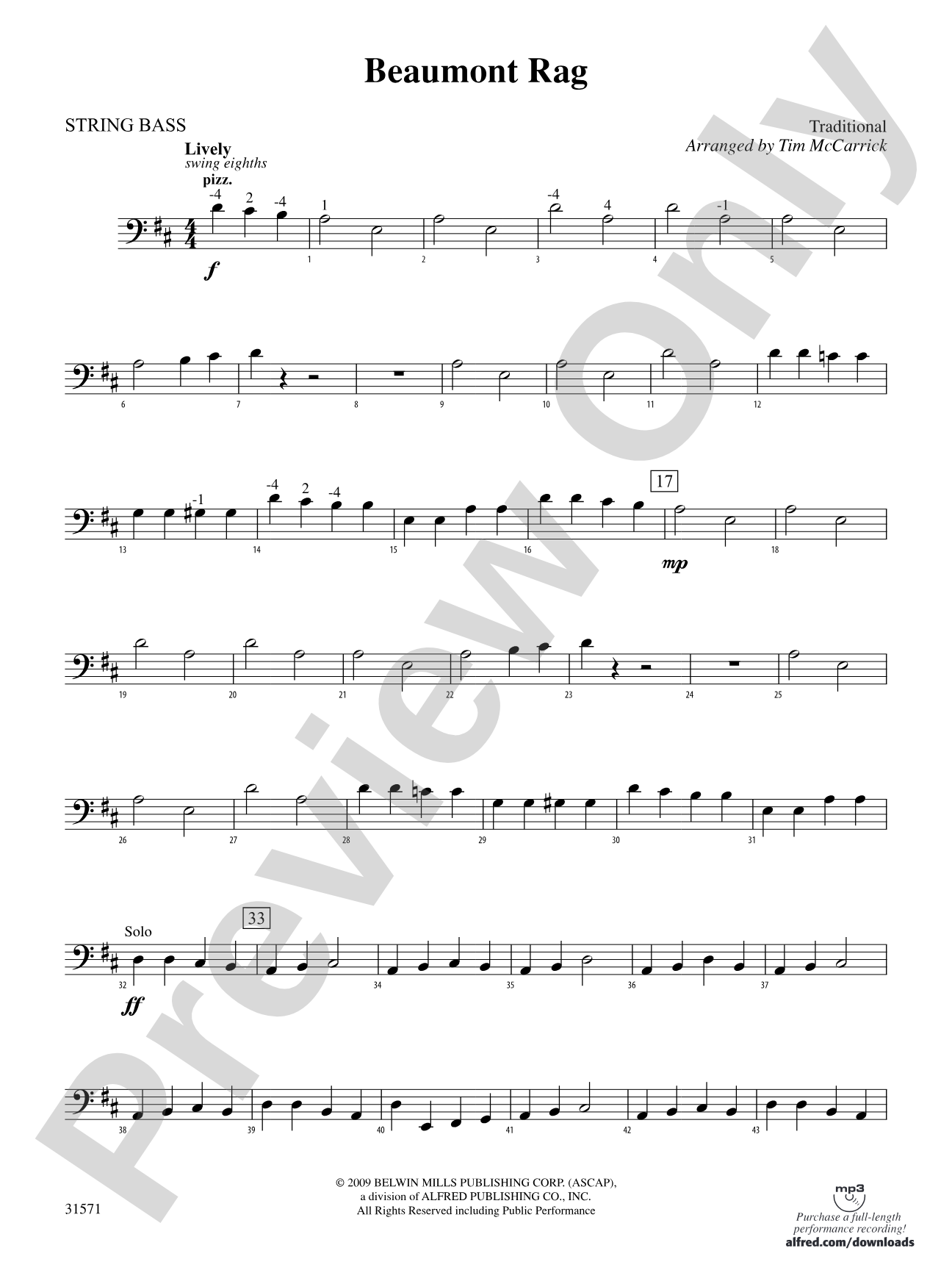 Beaumont Rag: String Bass