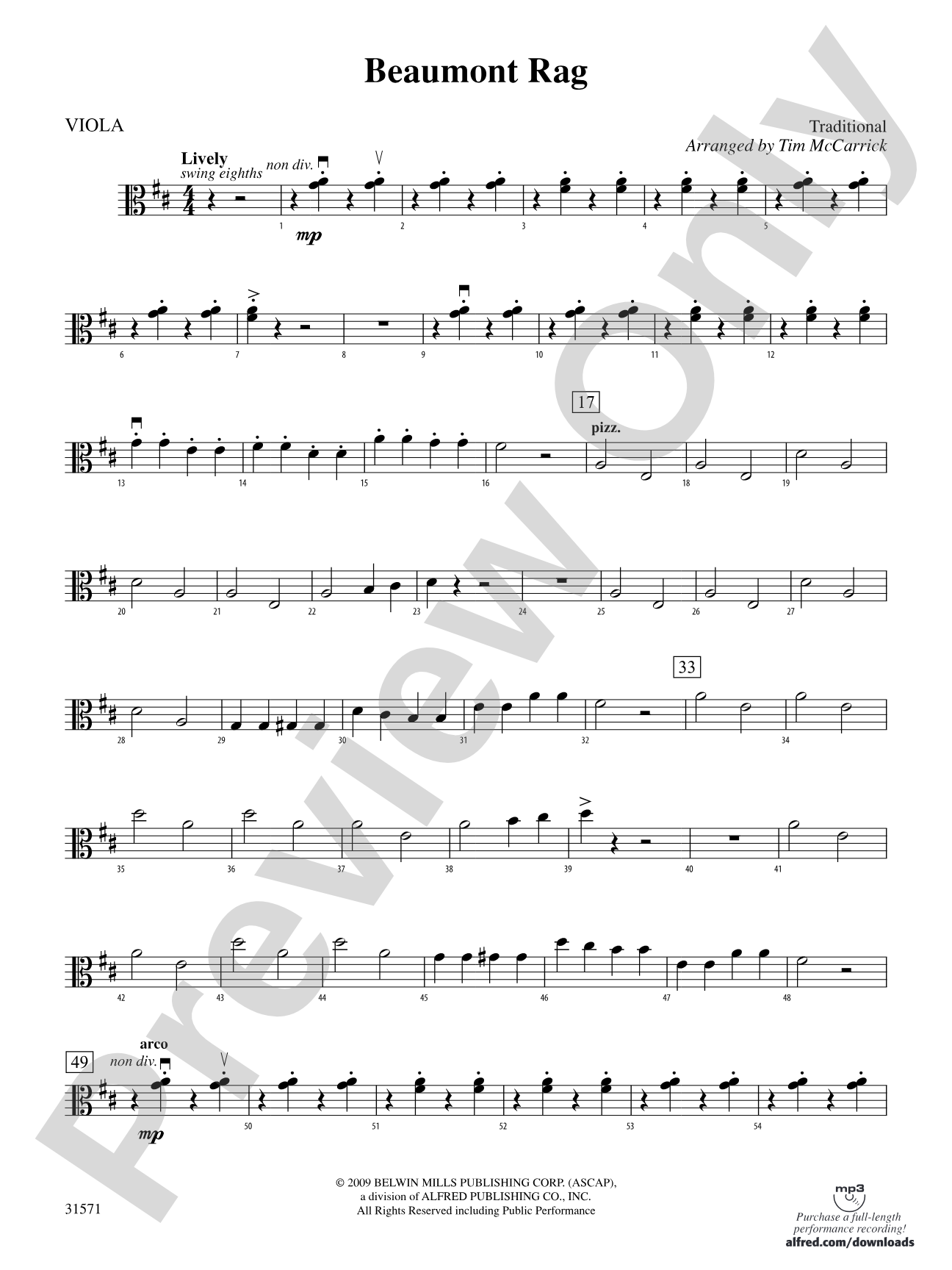 Beaumont Rag: Viola