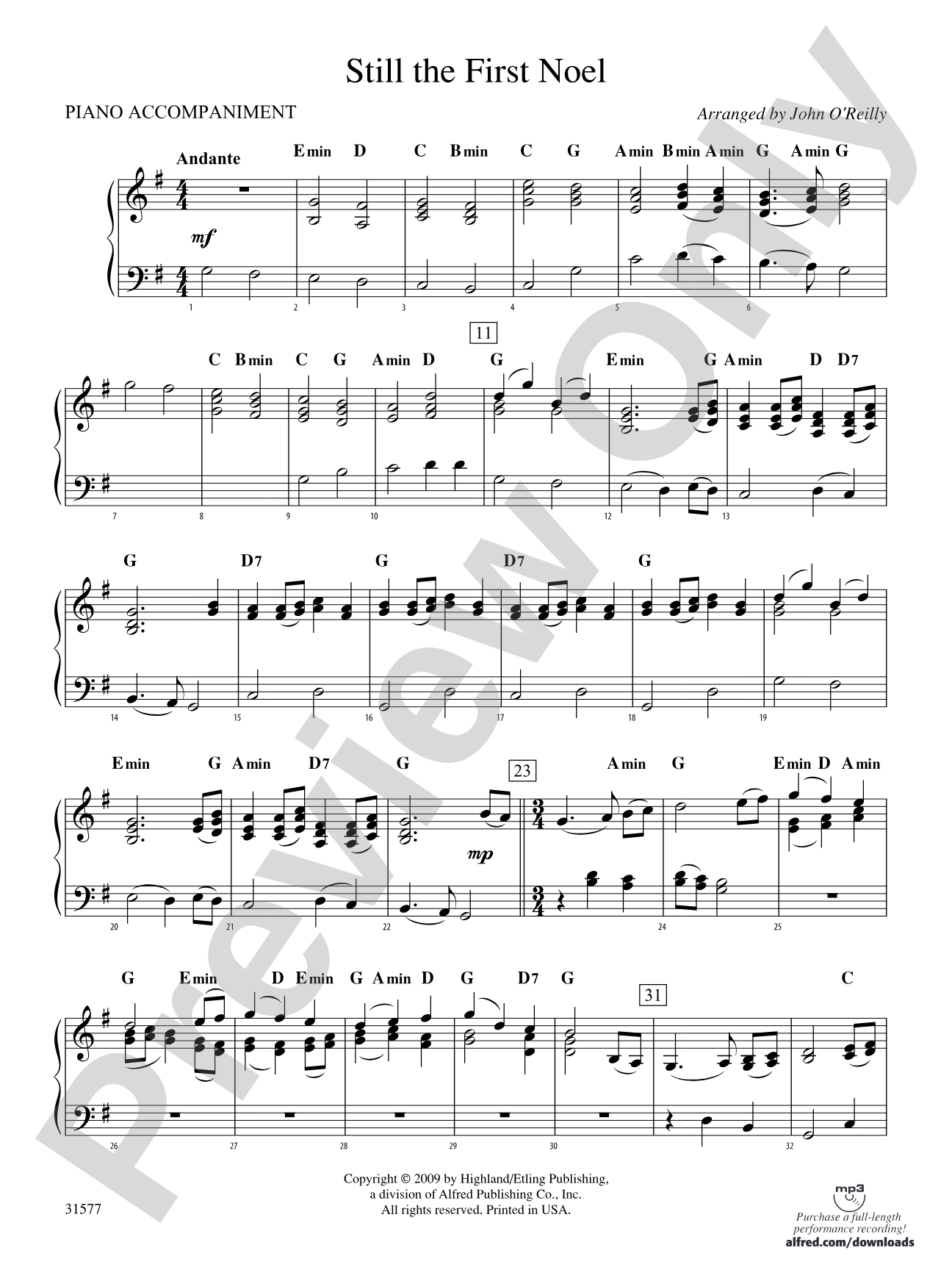 Still the First Noel: Piano Accompaniment