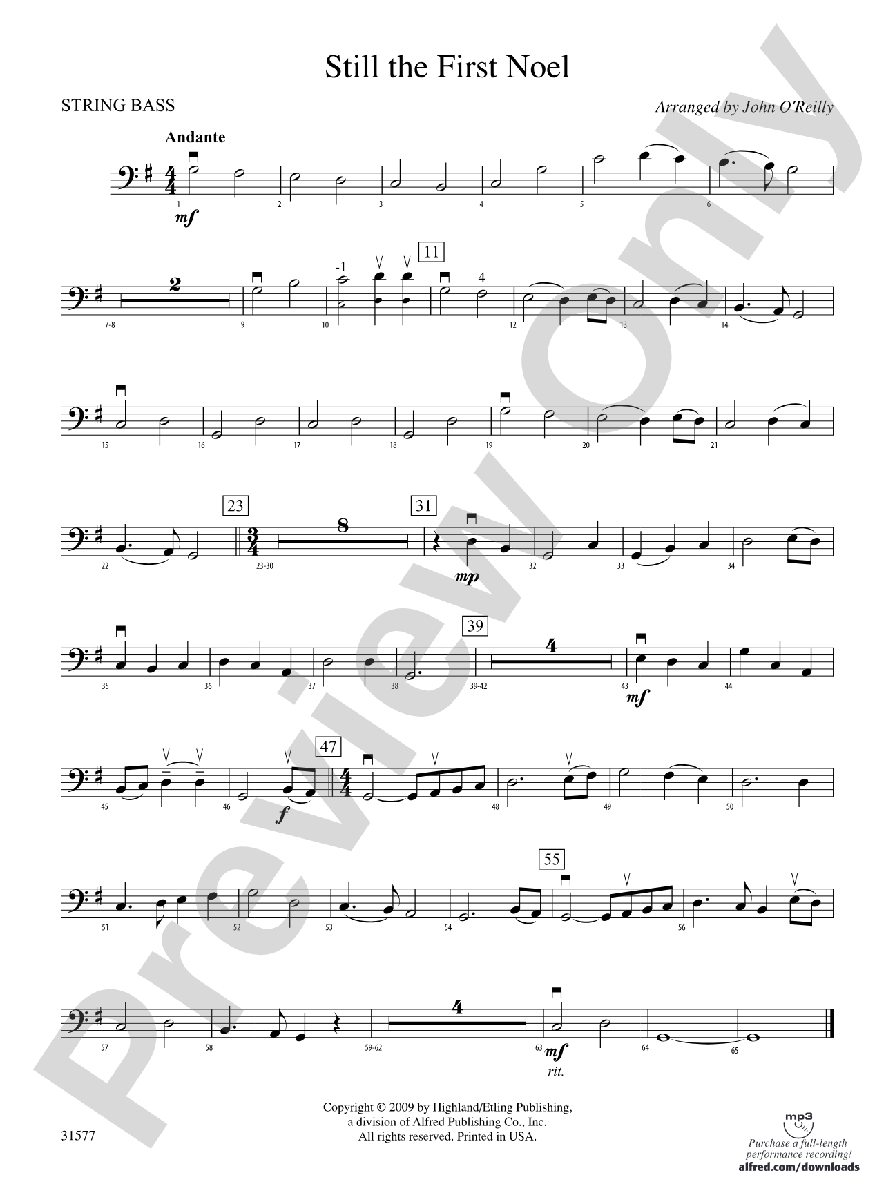 Still the First Noel: String Bass