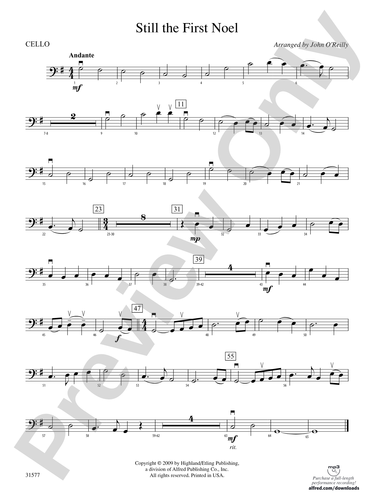 Still the First Noel: Cello