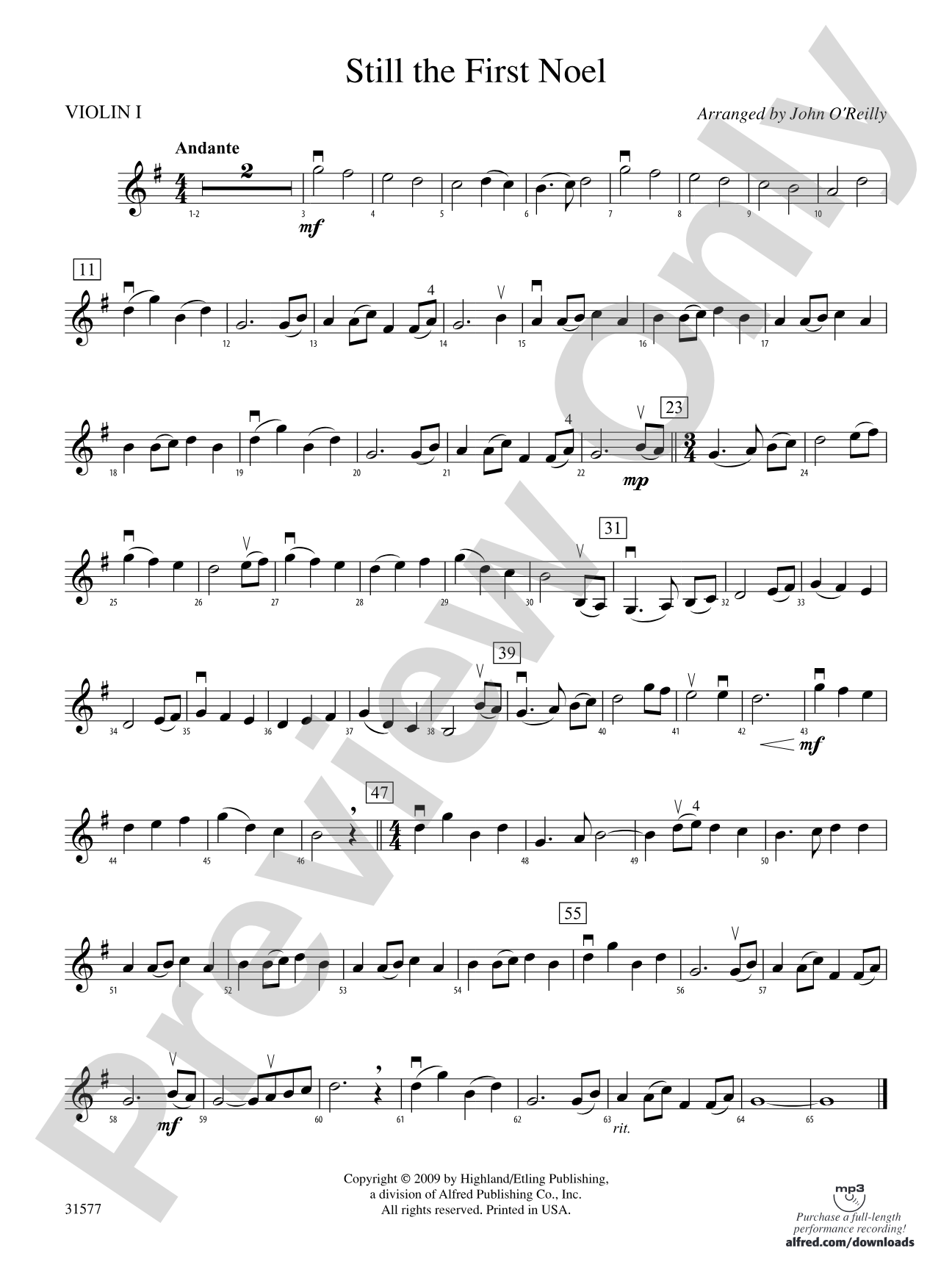 Still the First Noel: 1st Violin