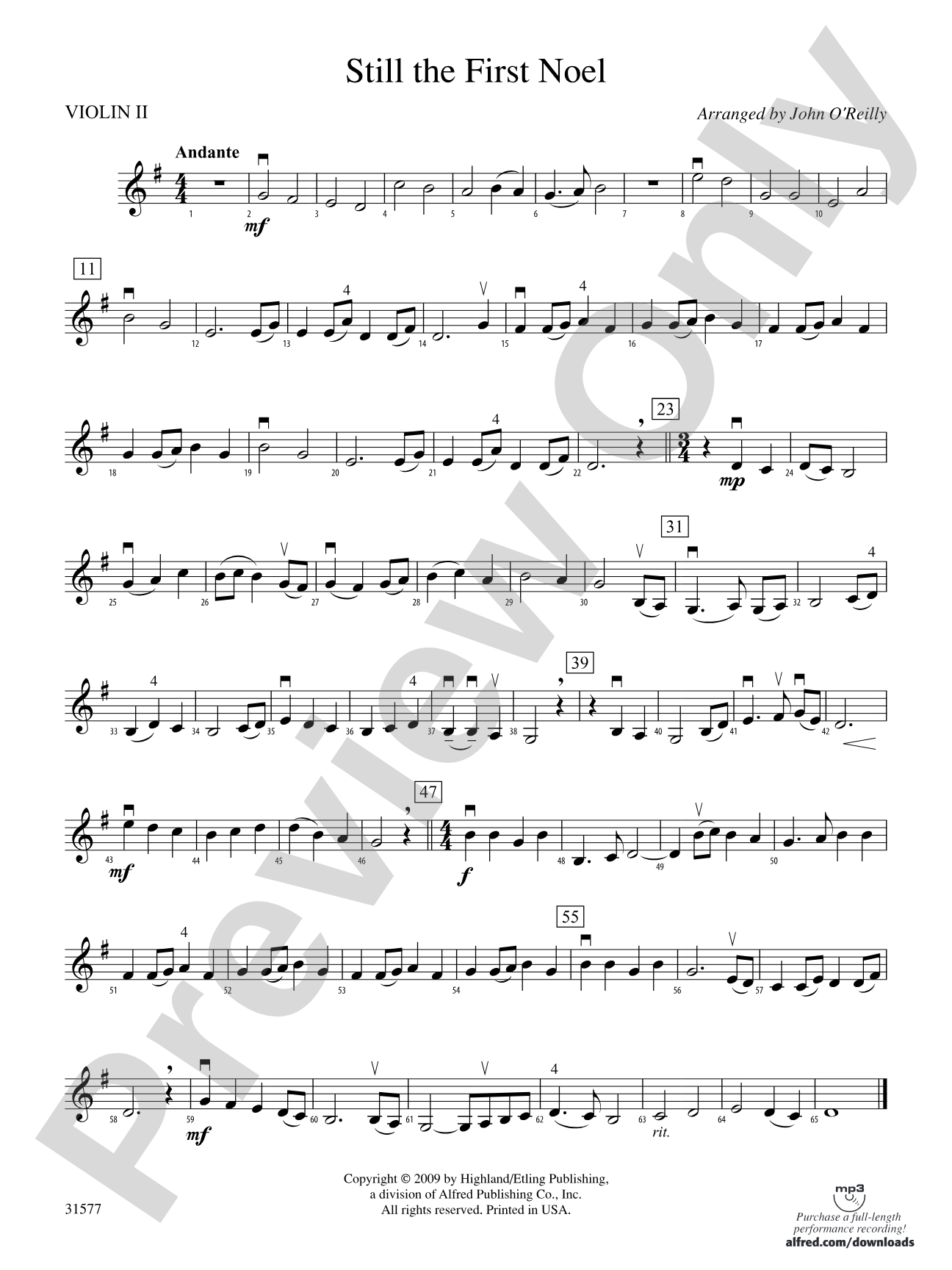 Still the First Noel: 2nd Violin