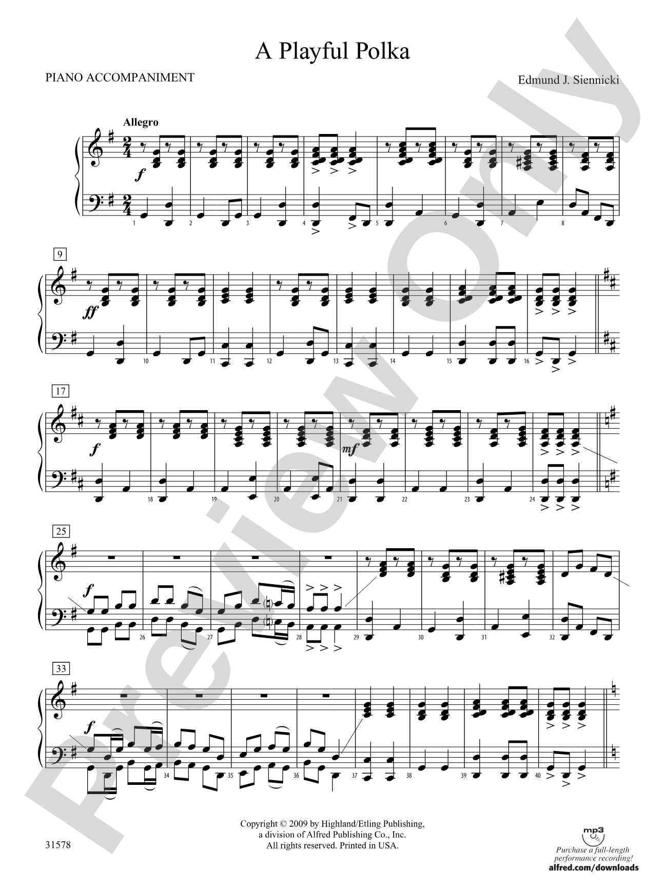A Playful Polka: Piano Accompaniment