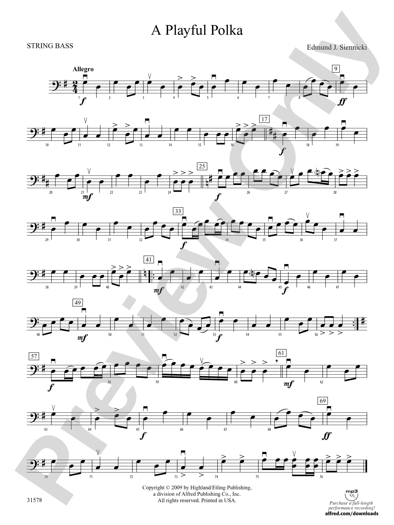 A Playful Polka: String Bass