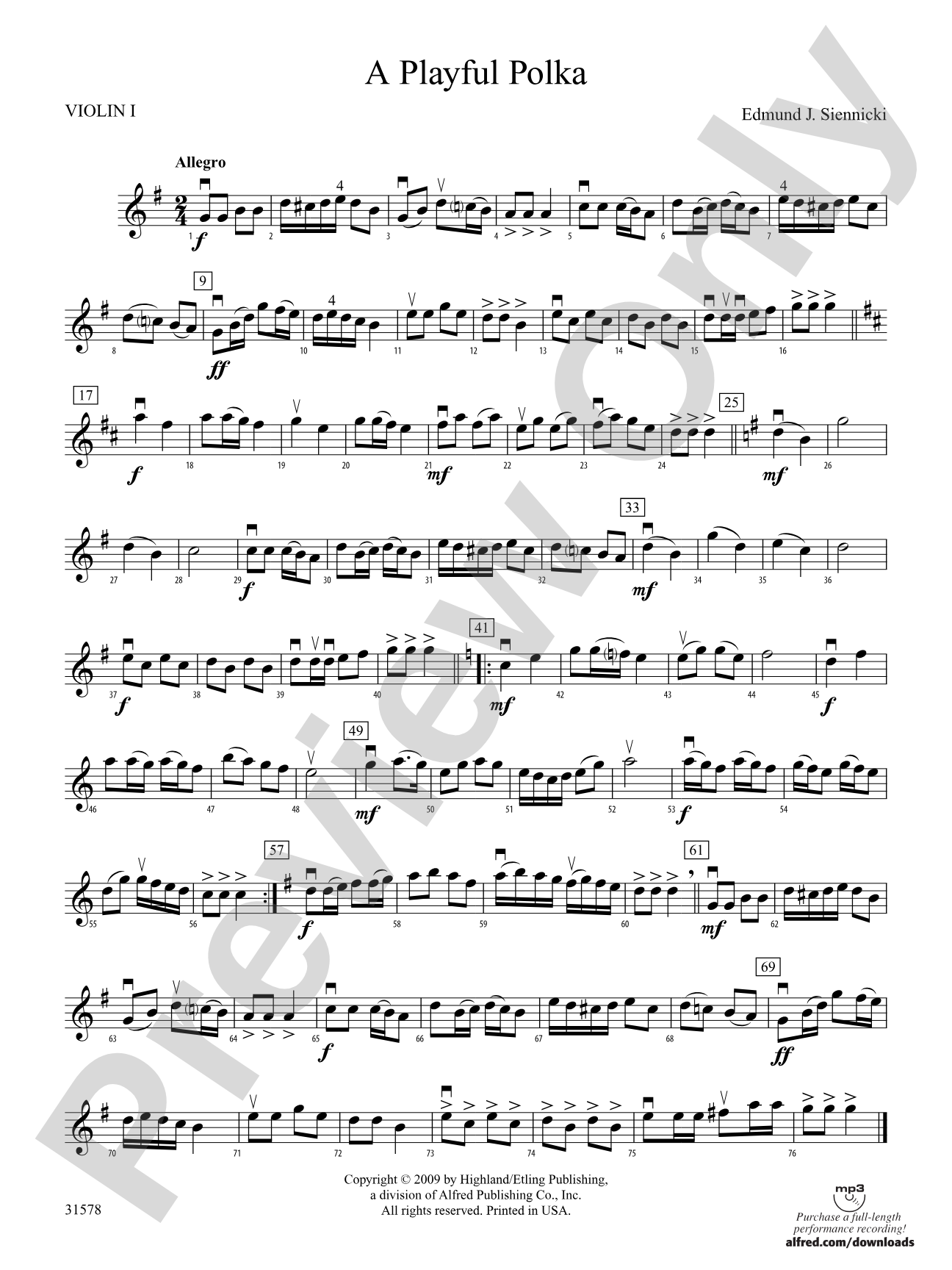 A Playful Polka: 1st Violin