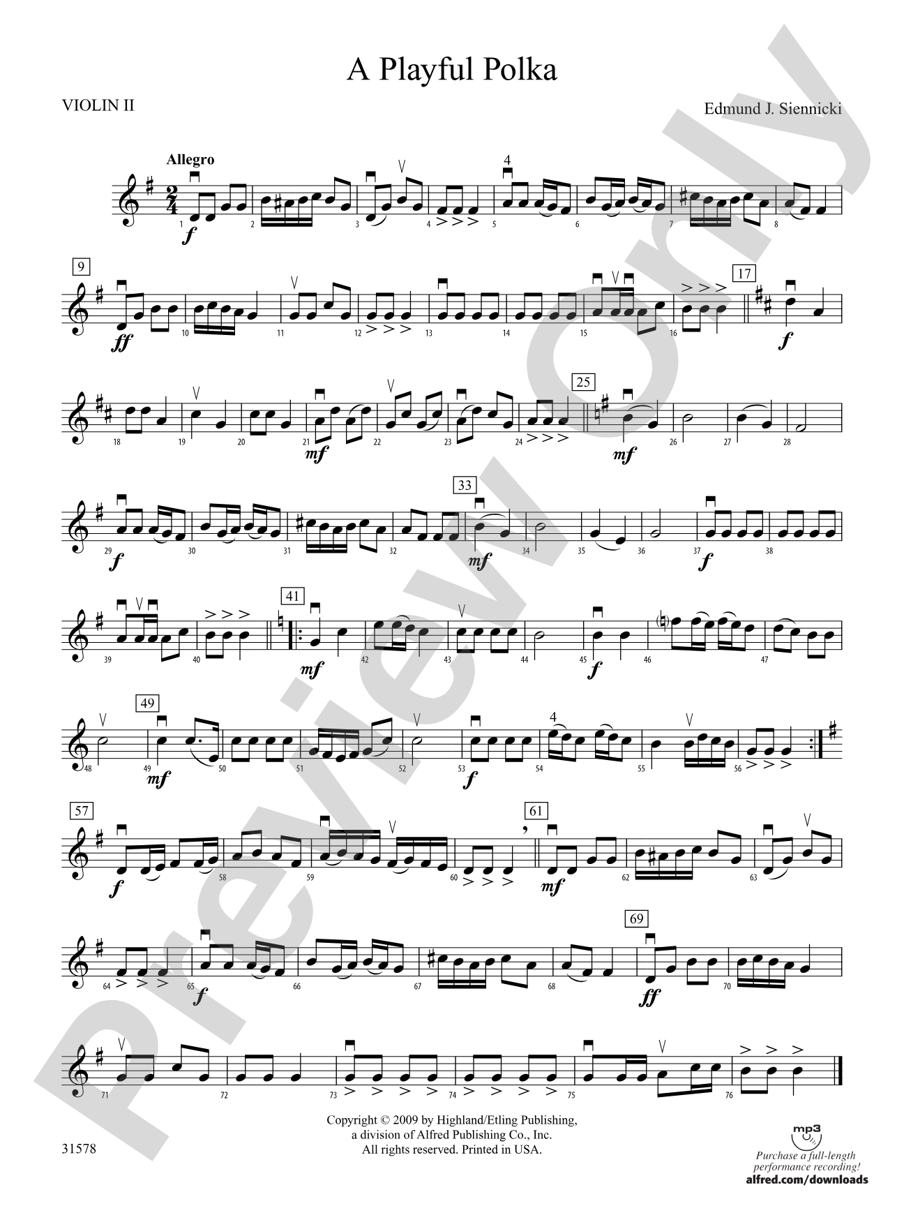 A Playful Polka: 2nd Violin