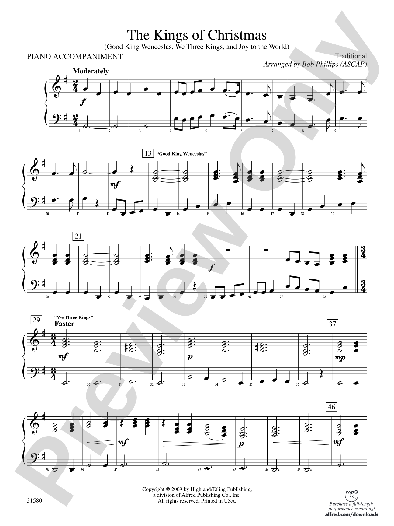 The Kings of Christmas: Piano Accompaniment