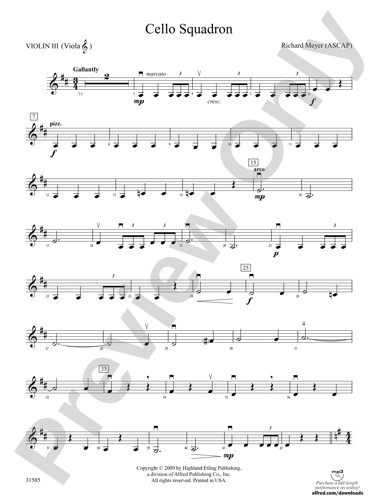 Cello Squadron: 3rd Violin (Viola [TC])