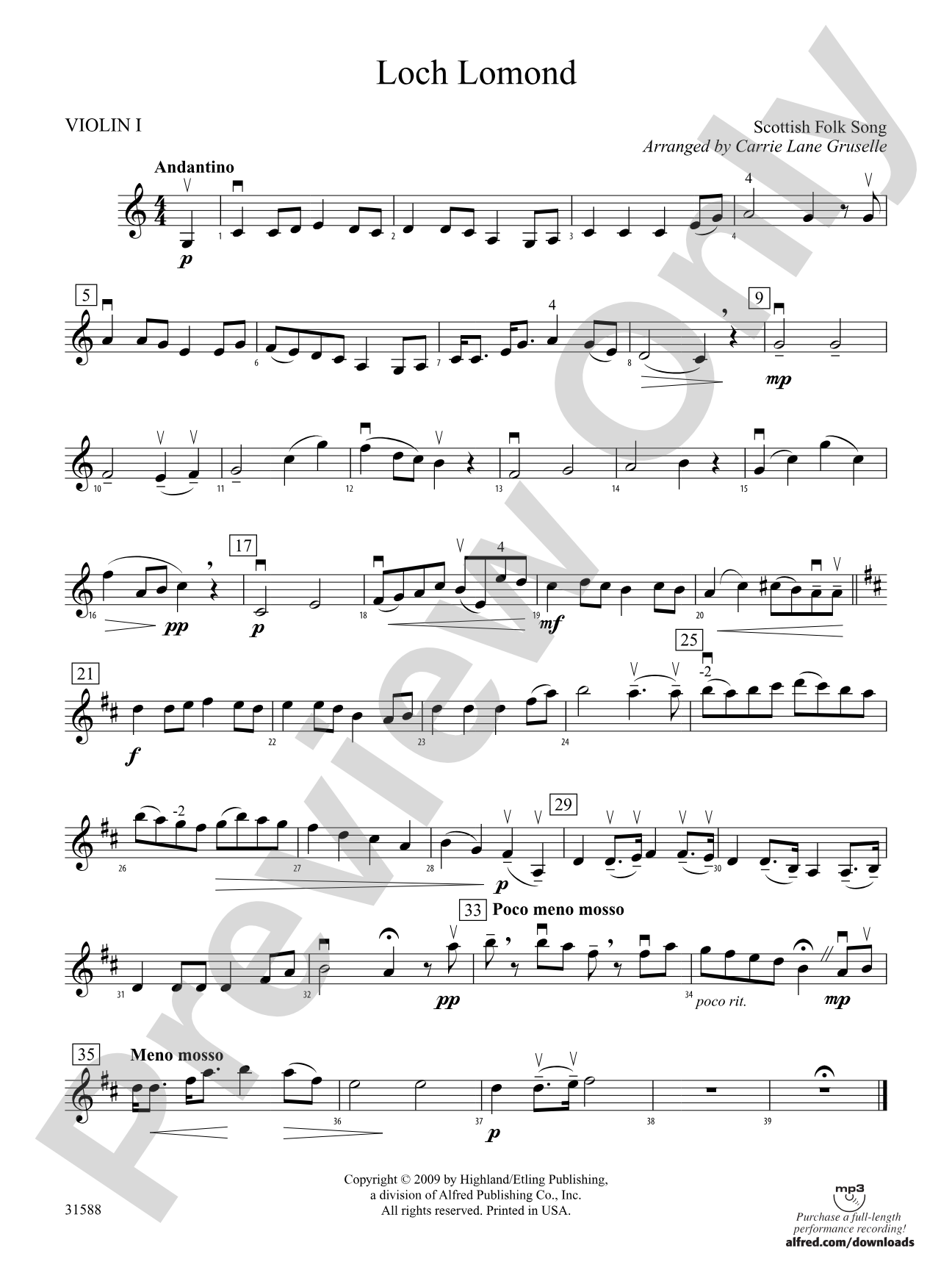 Loch Lomond: 1st Violin