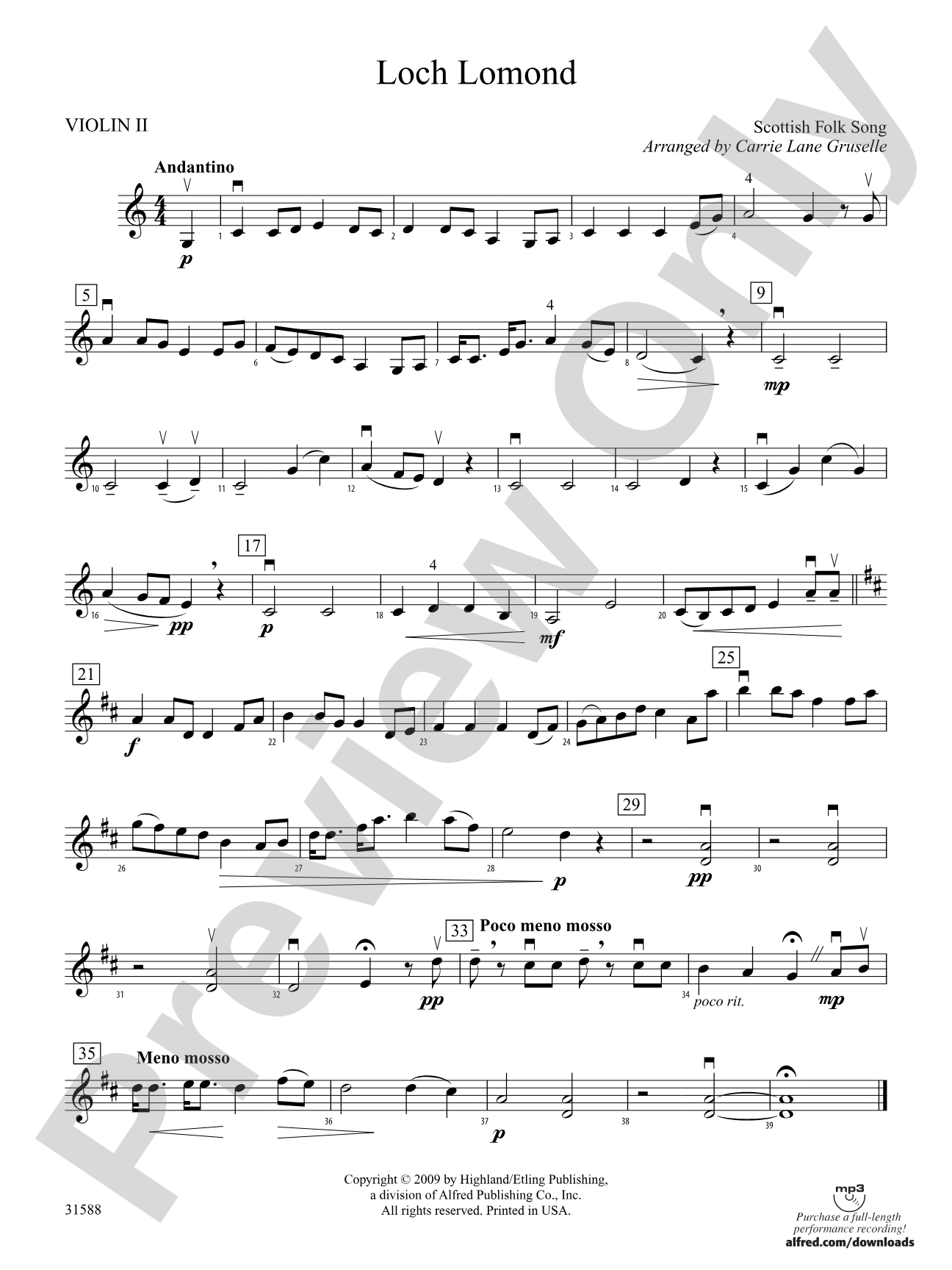 Loch Lomond: 2nd Violin