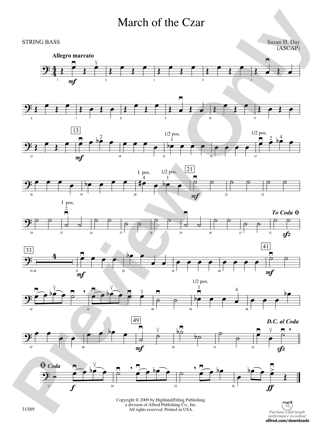 March of the Czar: String Bass
