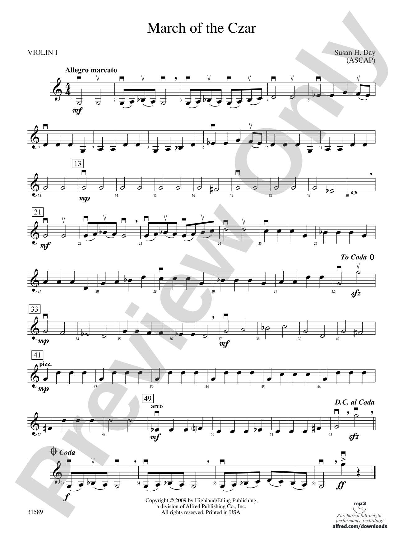 March of the Czar: 1st Violin