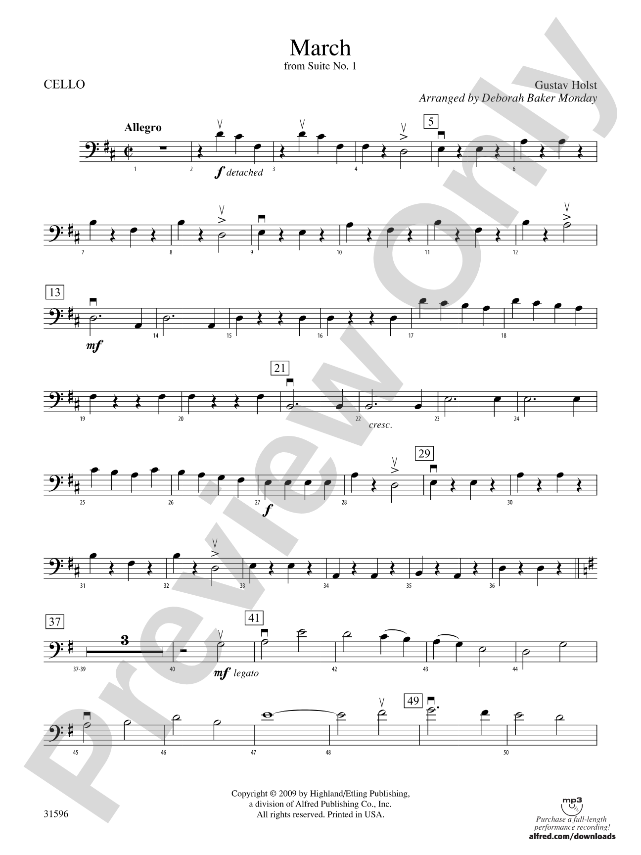 March from Suite No. 1: Cello