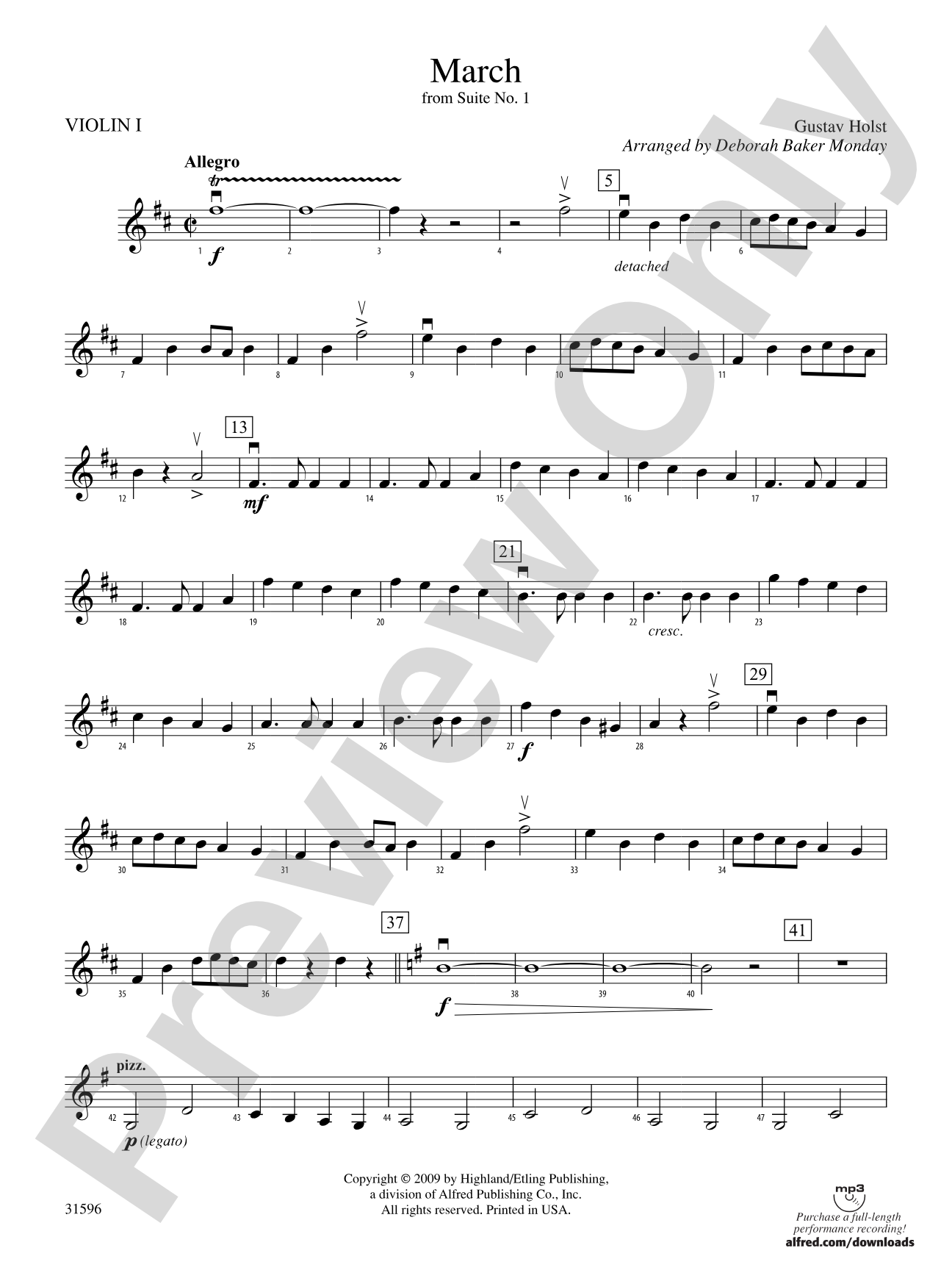 March from Suite No. 1: 1st Violin