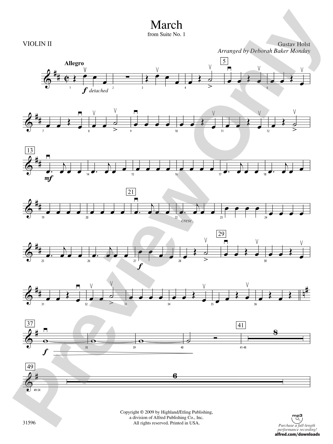 March from Suite No. 1: 2nd Violin